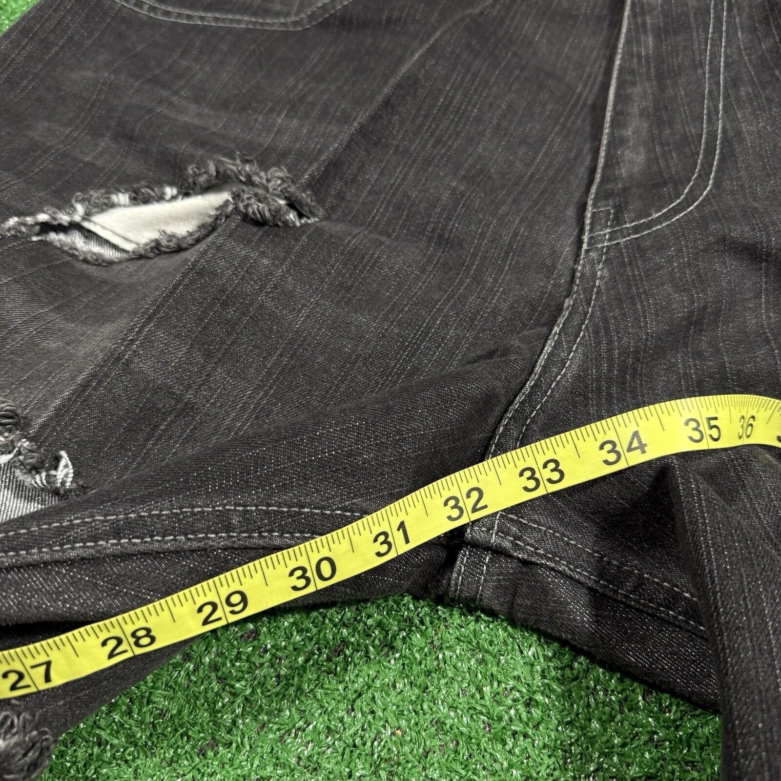 Other Y2K Red Ape Distressed Black Baggy Jeans Mens 36 Embroidered Size US 36 / EU 52 - 10 Thumbnail