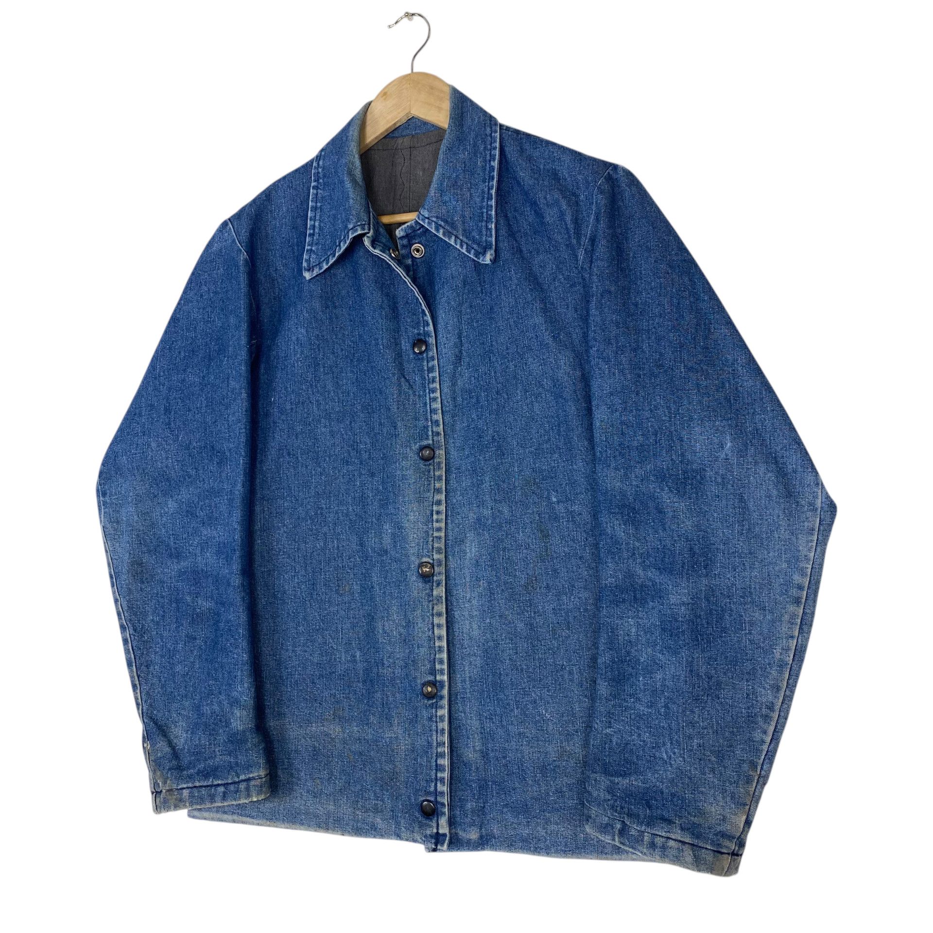 Vintage RARE💥60s USA UNKNOWN WORKER BLANKET DENIM JACKET Size US M / EU 48-50 / 2 - 4 Thumbnail