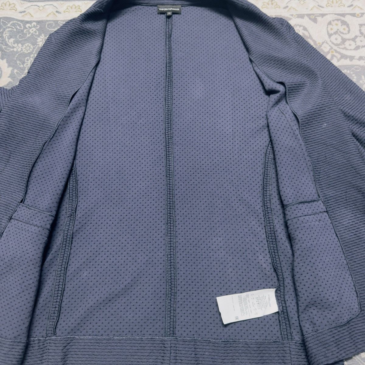 Emporio Armani Emporio Armani Textured Knit Blazers Navy Size US M / EU 48-50 / 2 - 12 Thumbnail