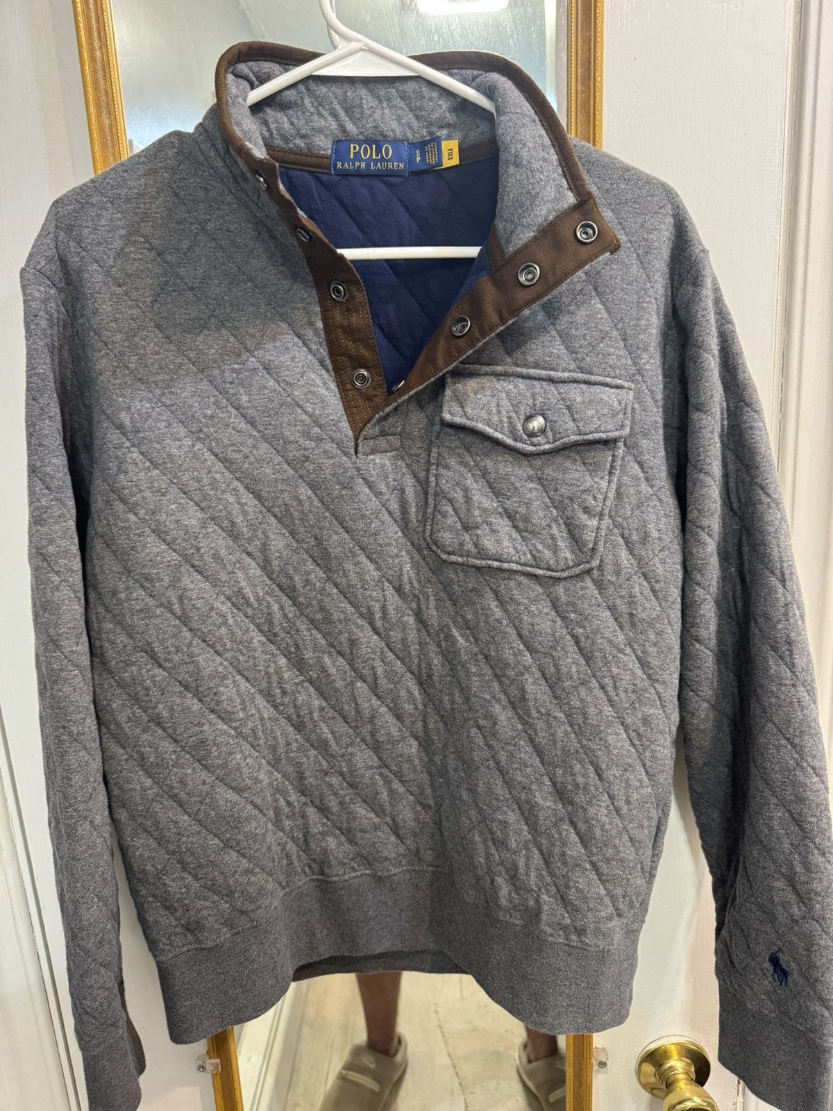 Polo Ralph Lauren Polo Ralph Lauren Quilted Luxury Jersey Pullover Size US S / EU 44-46 / 1 - 1 Thumbnail
