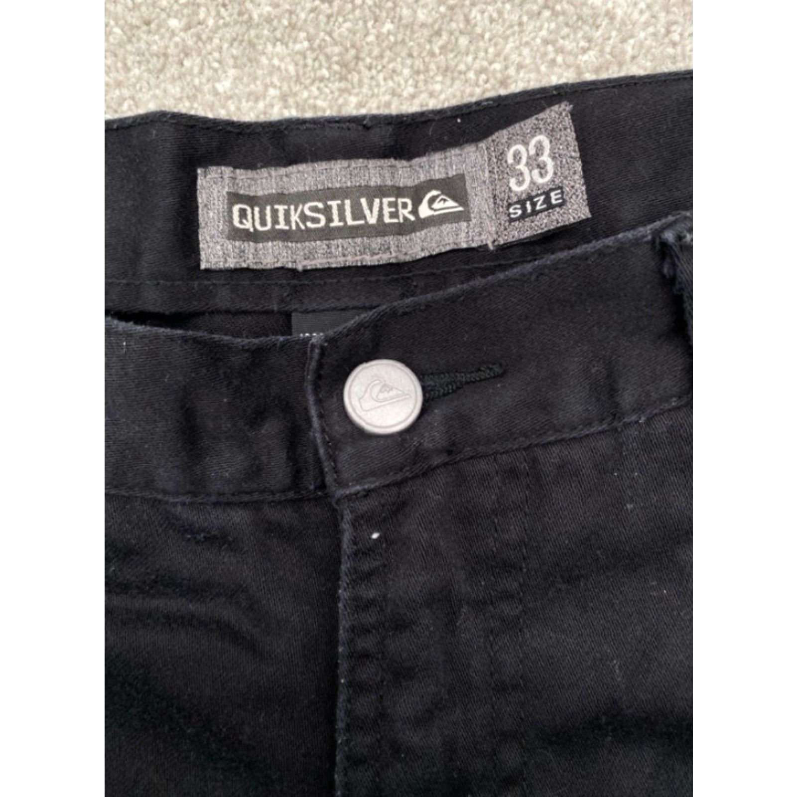 Quiksilver VINTAGE Quicksilver Men's Cargo Pants 33x32 Straight Leg 100% Cotton Black 4297 Size US 33 - 6 Thumbnail