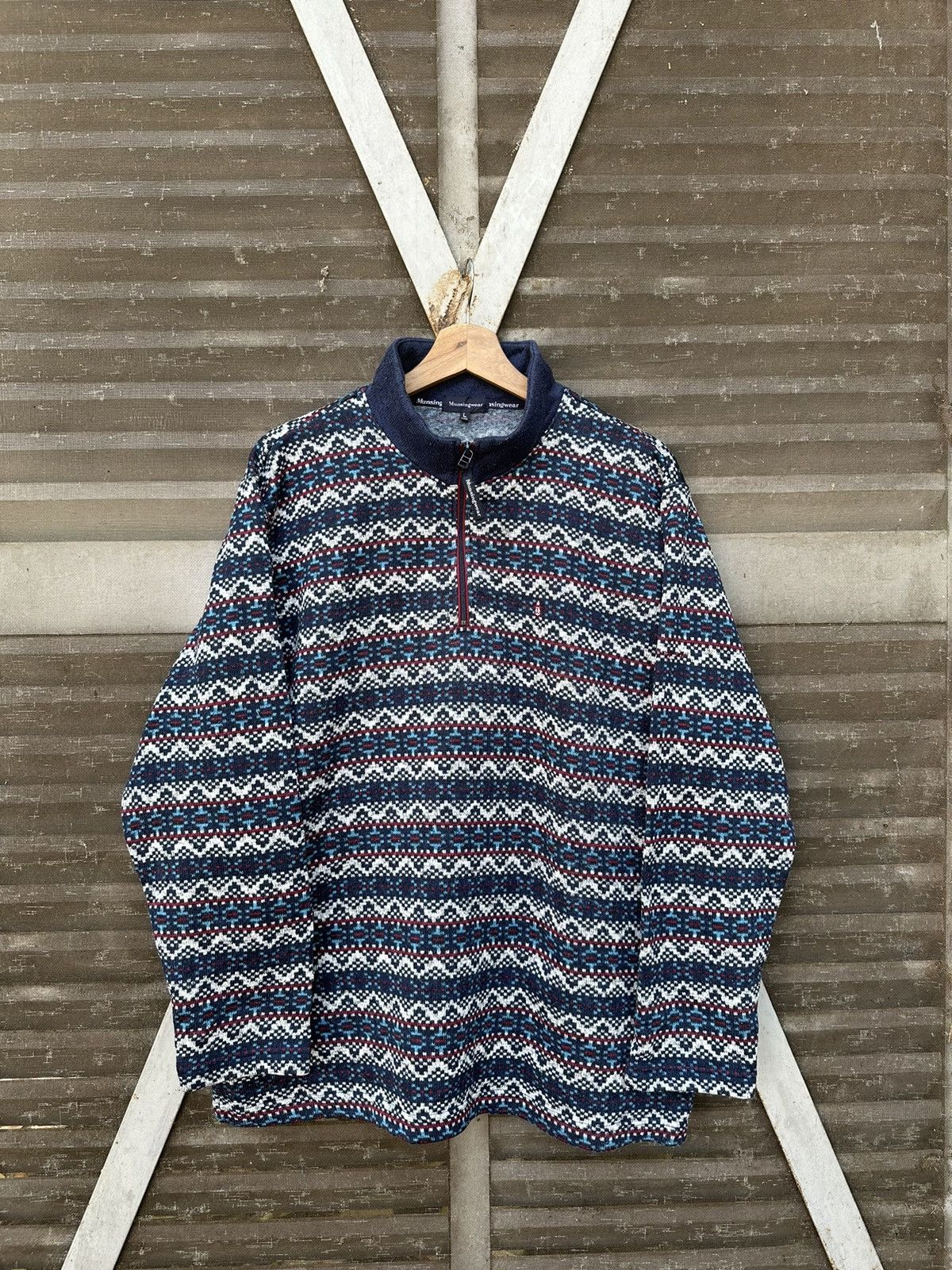 Japanese Brand 👹MunsingWear Pullover Jacket Size US L / EU 52-54 / 3 - 2 Thumbnail