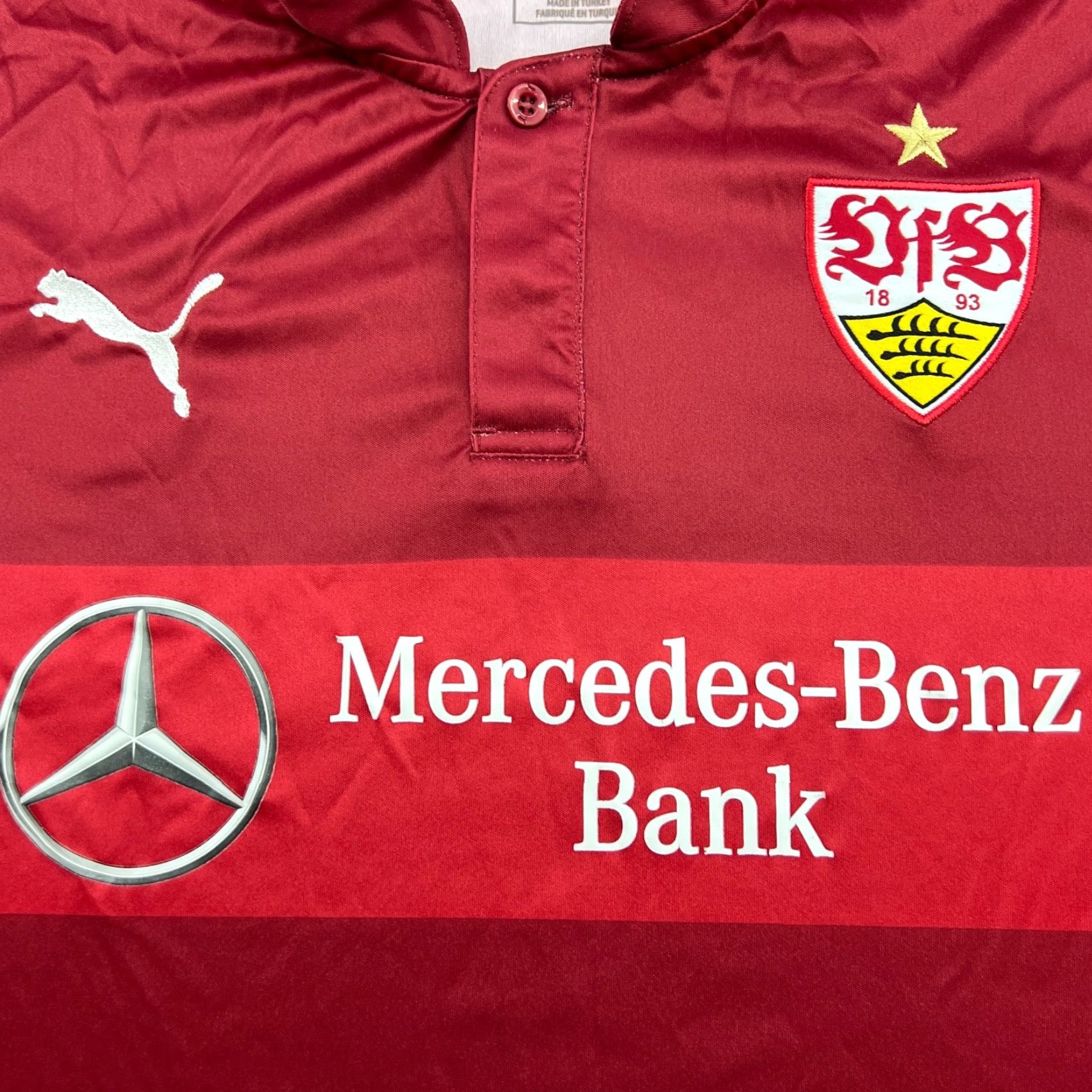 Puma PUMA Stuttgart Away Football Jersey Mens L Red Short Sleeve Jersey Sports Football ShirtMens Size US L / EU 52-54 / 3 - 5 Thumbnail