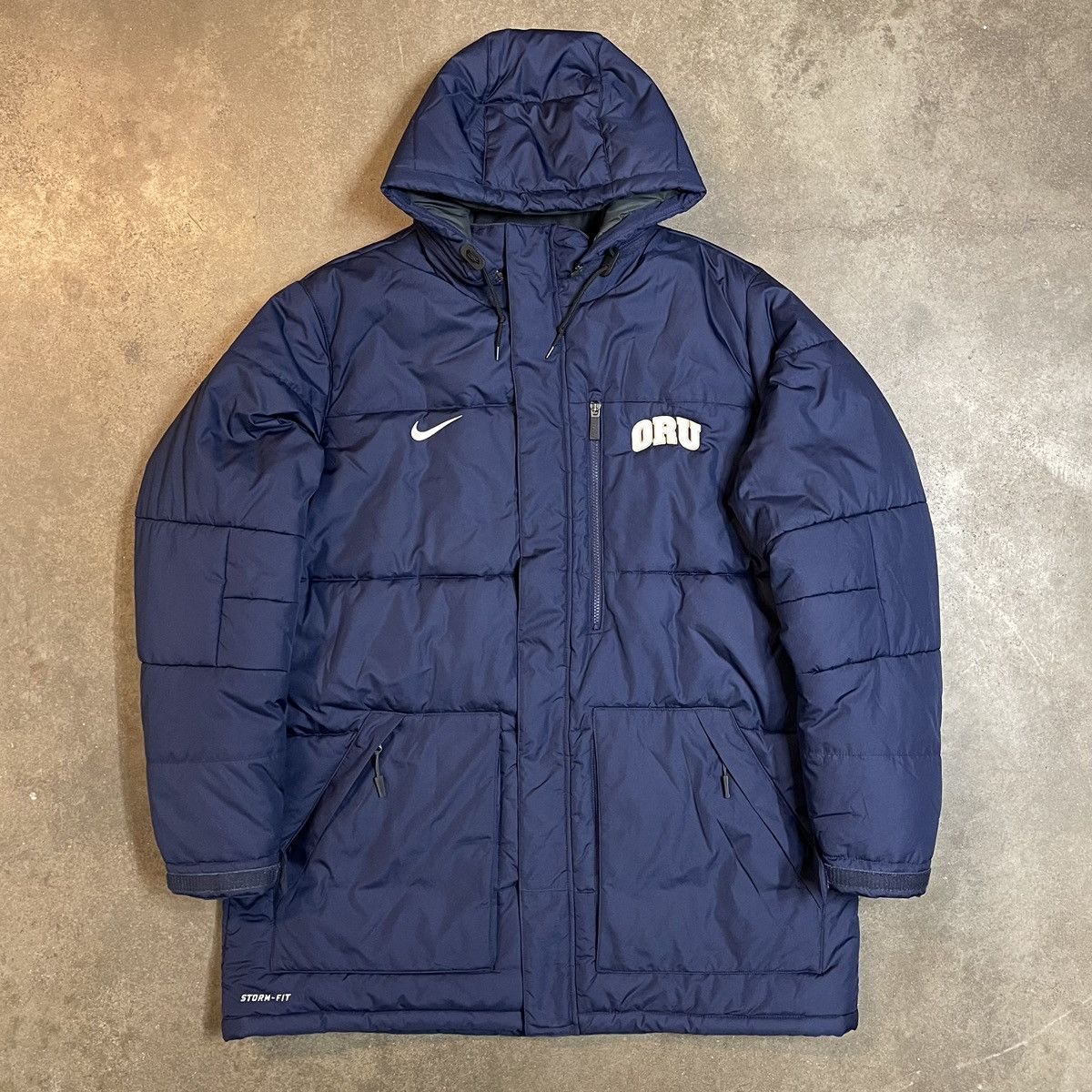 Nike Storm-Fit 2XL Navy Hooded Puffer Parka Winter Jacket