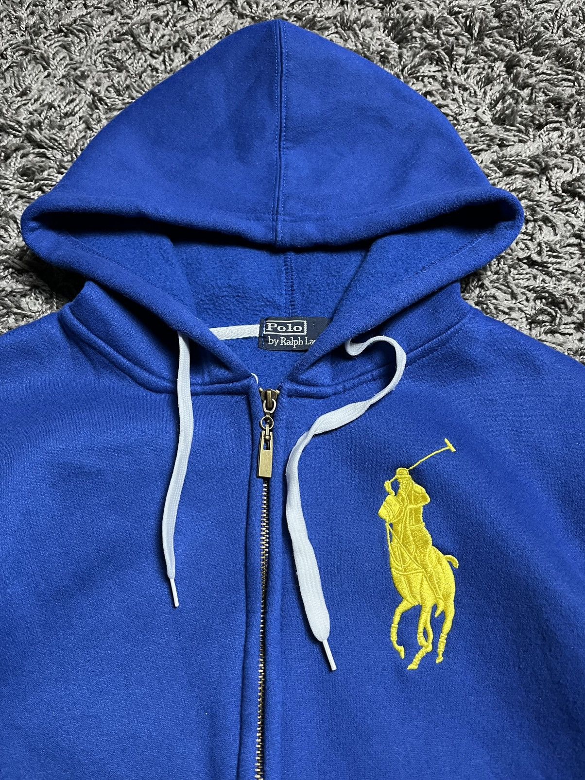 Polo Ralph Lauren Polo Ralph Lauren Big Pony Full-Zip Hoodie Blue/Yellow Size L / US 10 / IT 46 - 3 Thumbnail