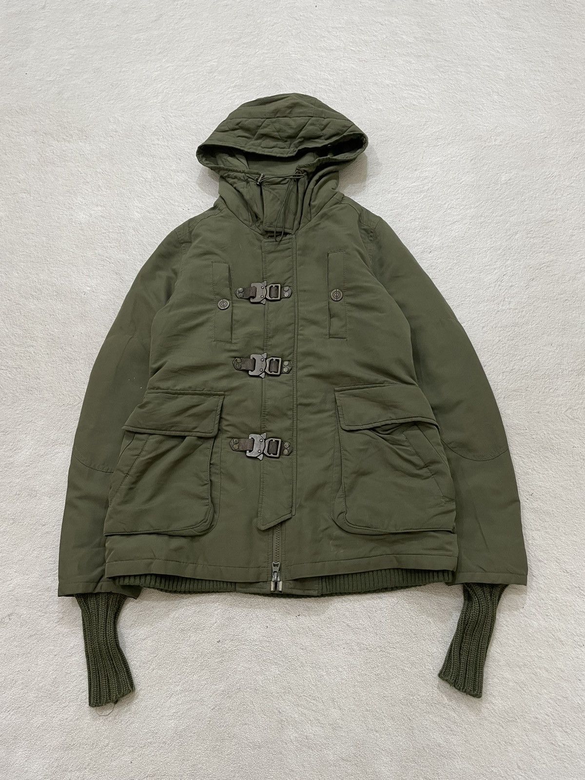 Japanese Brand Olive Military Buckle Jacket Hooded Utility Parka Balenciaga Size US L / EU 52-54 / 3 - 1 Thumbnail