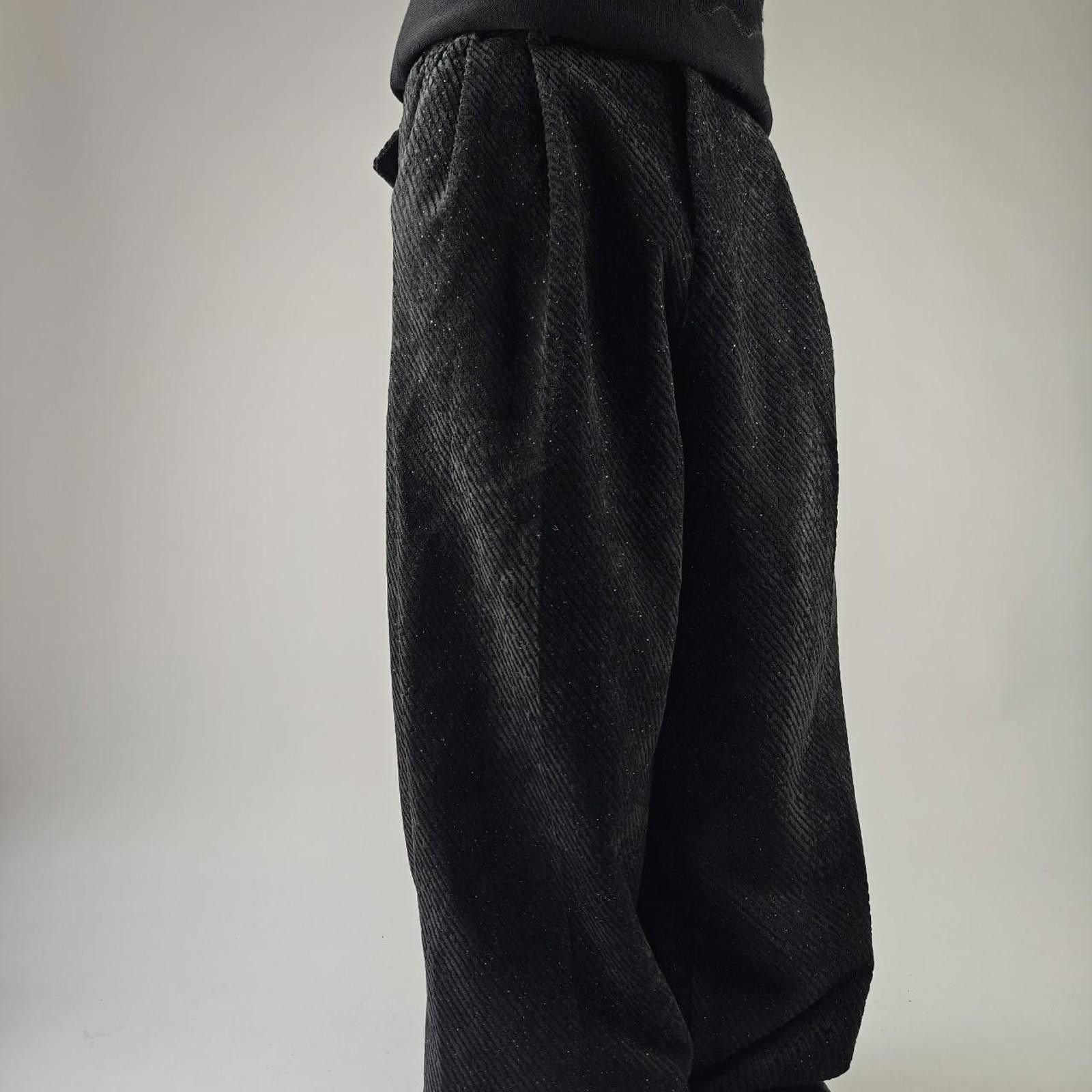 Other Black Twill Wide Leg Pleated Trousers Size US 32 / EU 48 - 5 Thumbnail
