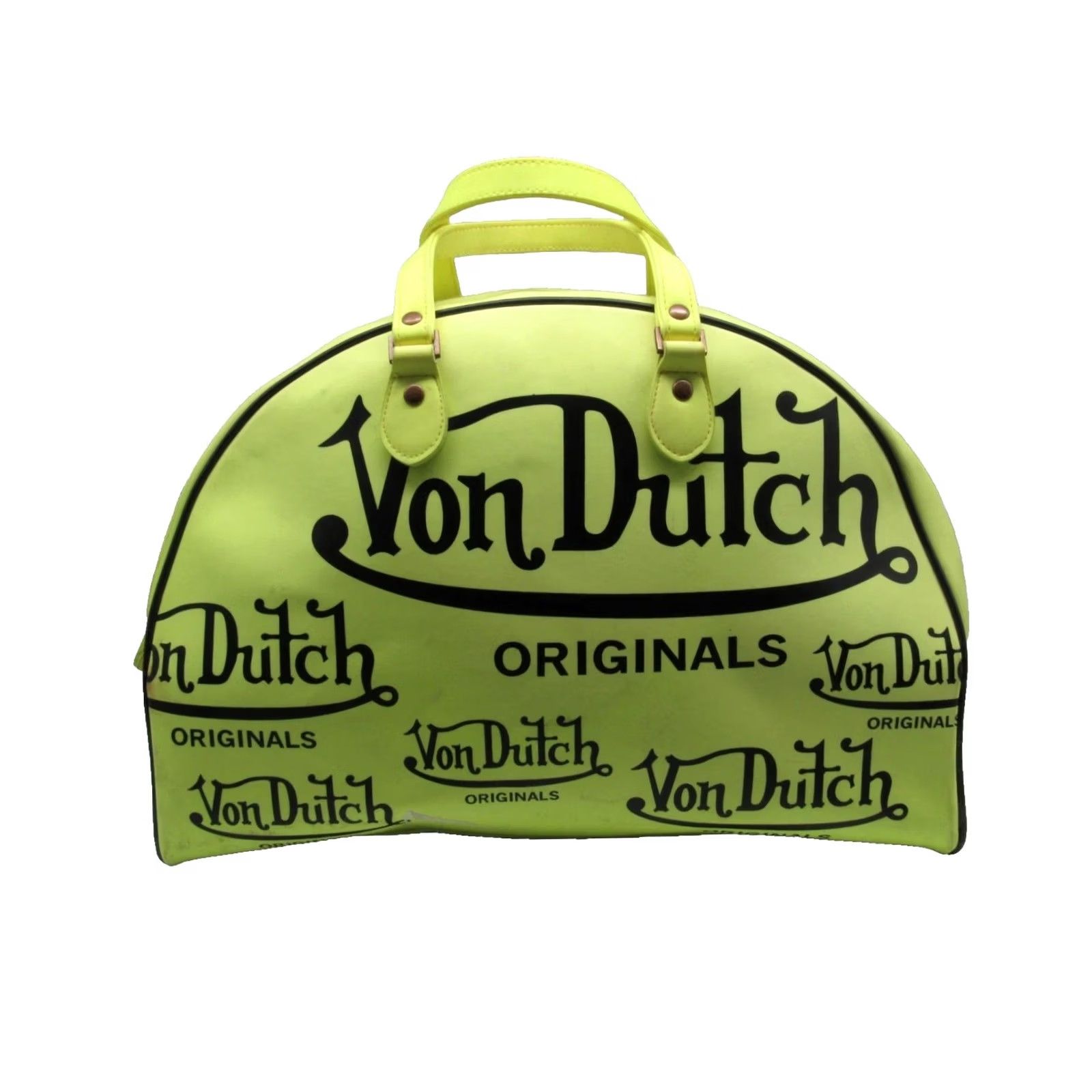 Von Dutch VINTAGE Von Dutch Bowling Bag Satchel/Top Handle Bag Yellow Mini Womens Size ONE SIZE - 2 Thumbnail