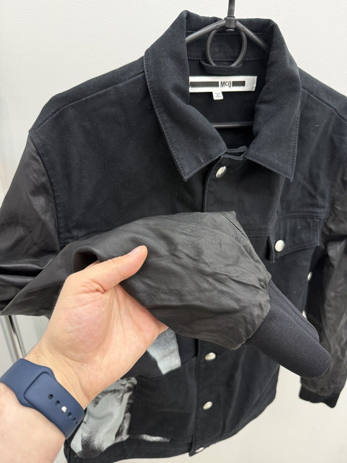 McQ Alexander McQueen Alexander Mcqueen MCQ Denim Leather Jacket Size US M / EU 48-50 / 2 - 5 Thumbnail