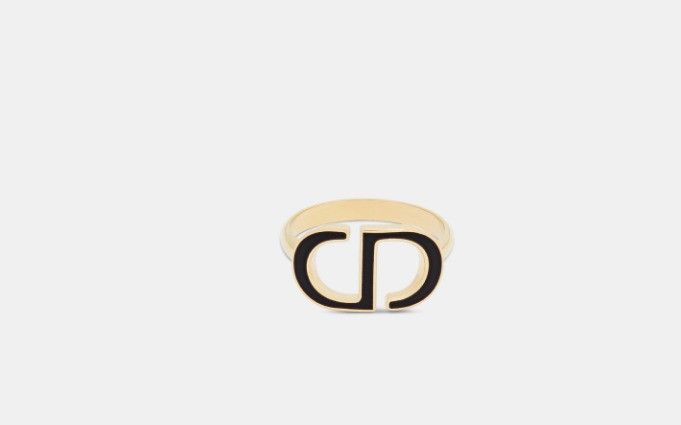 Dior o1w1db11224 Size: OS / Petit CD Ring in Gold & Black Size ONE SIZE - 3 Thumbnail