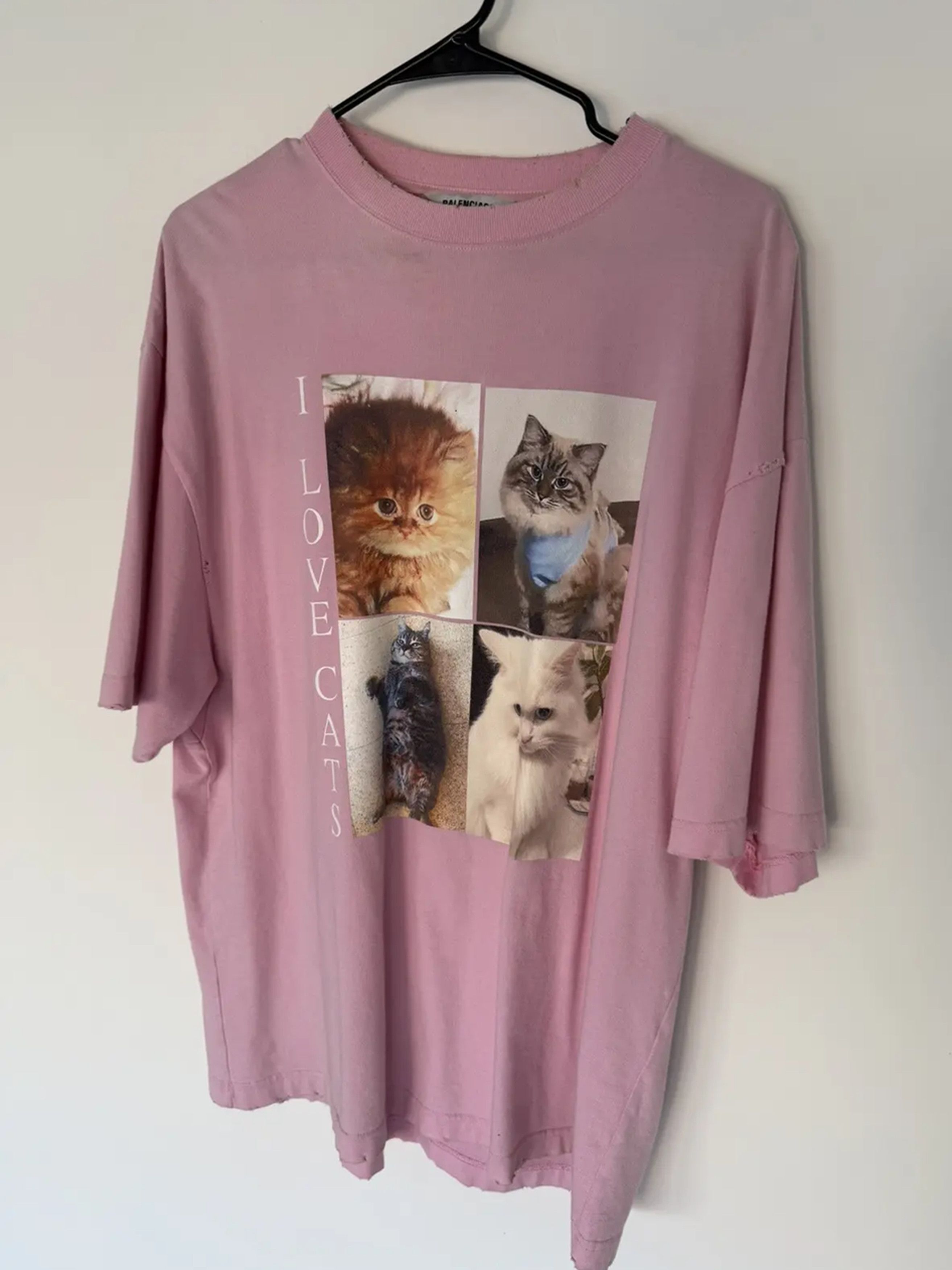 Balenciaga Balenciaga I Love Cats T-Shirt Pink | Grailed