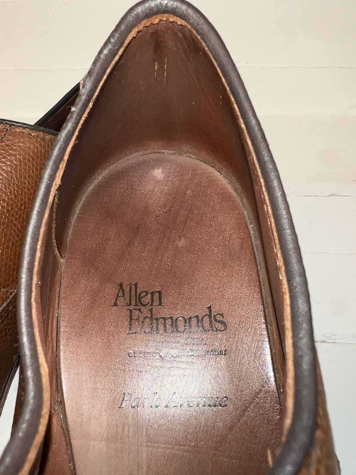 Allen Edmonds Allen Edmonds Park Avenue Brown Pebbled Leather Oxford Shoes Size US 9.5 / EU 42-43 - 12 Thumbnail