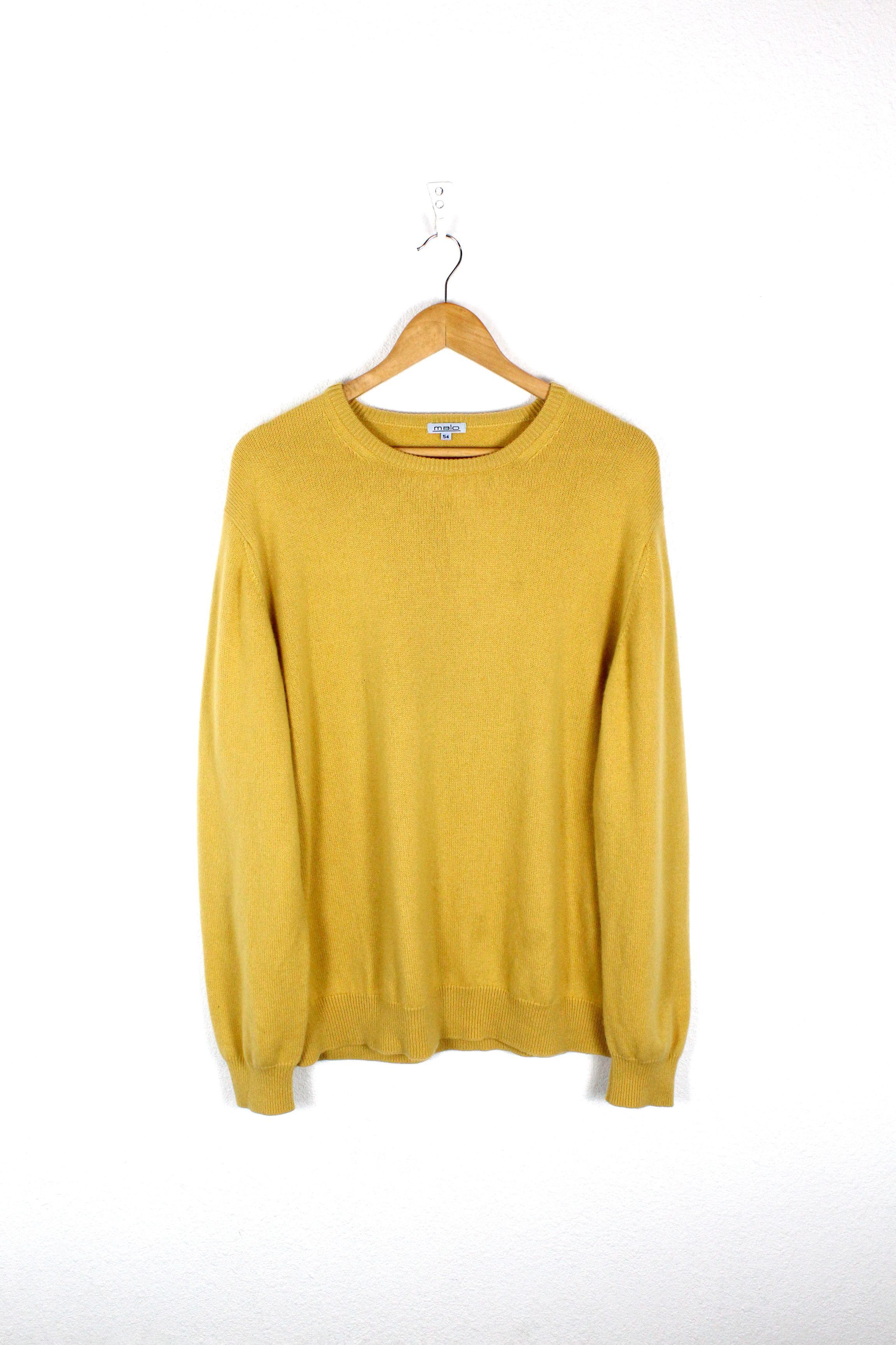 Vintage Malo Cashmere Yellow Sweater 54