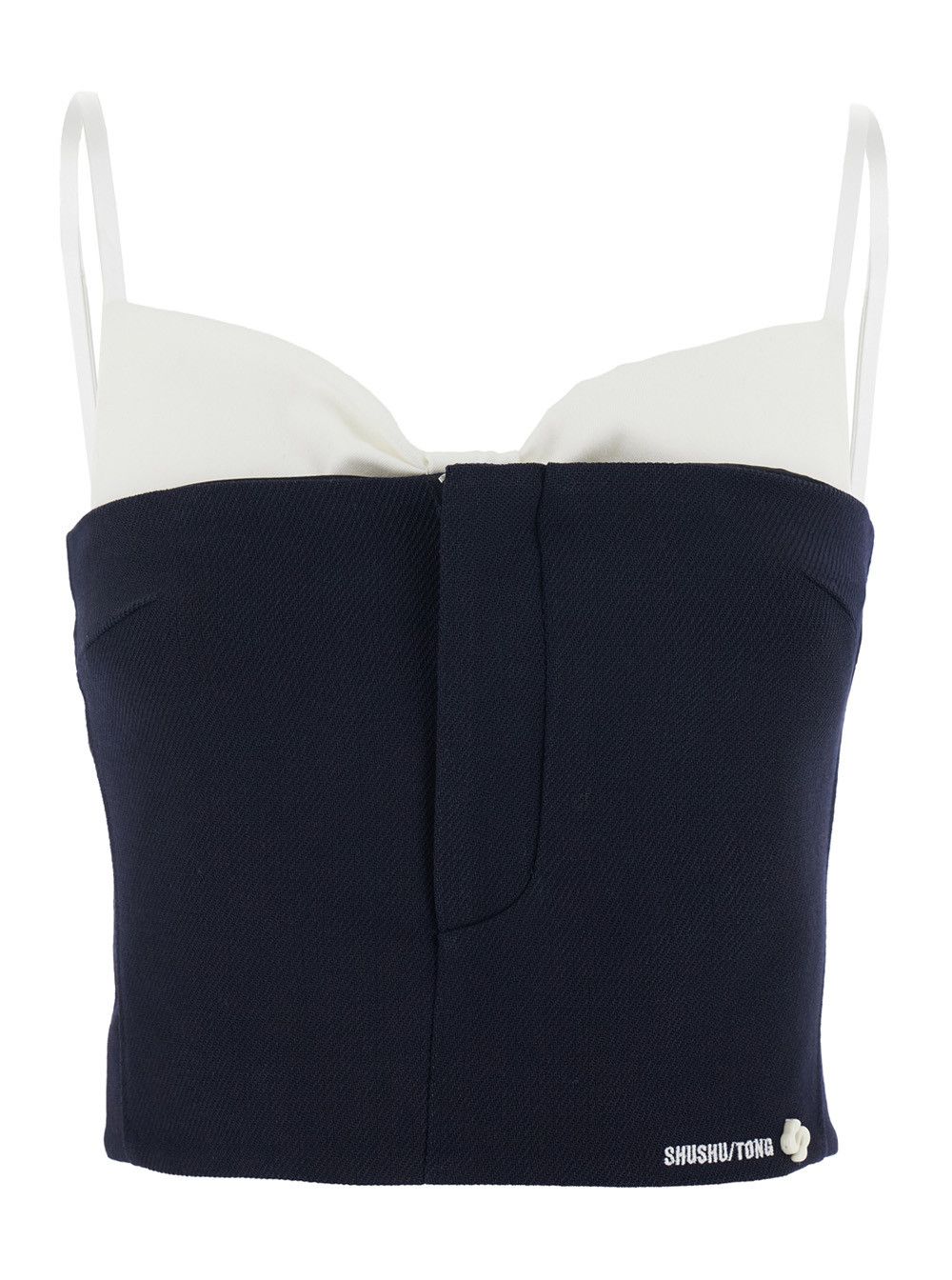 Shushu/Tong Black Sleeveless Top with Bow on the Rear and Logo Embroidery on the Front in Wool Woman Size M / US 6-8 / IT 42-44 - 1 Thumbnail