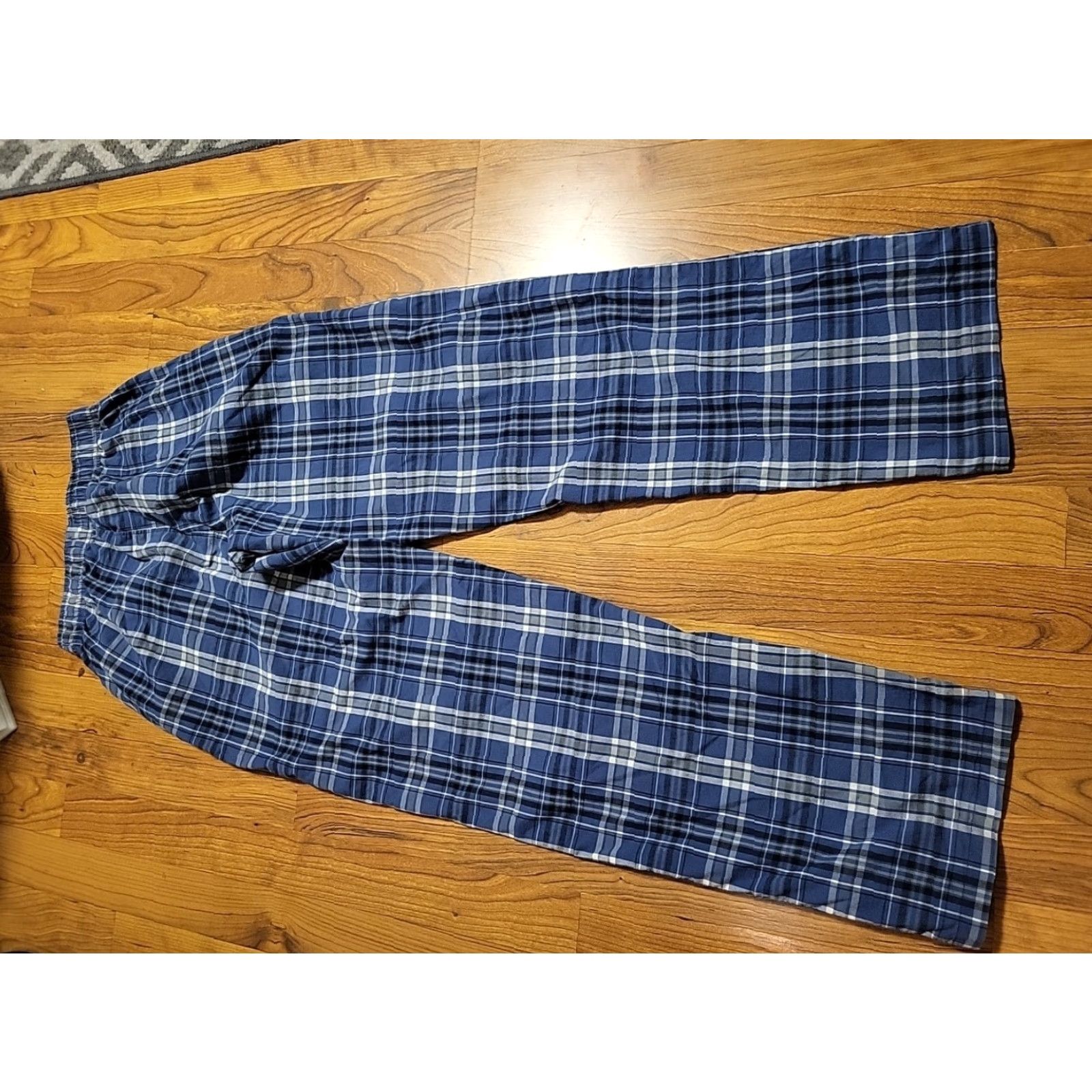 Hanes Hanes Pajama Pants Men Regular S 24-26" Waist Blue Plaid Bottoms Size US 29 - 5 Thumbnail