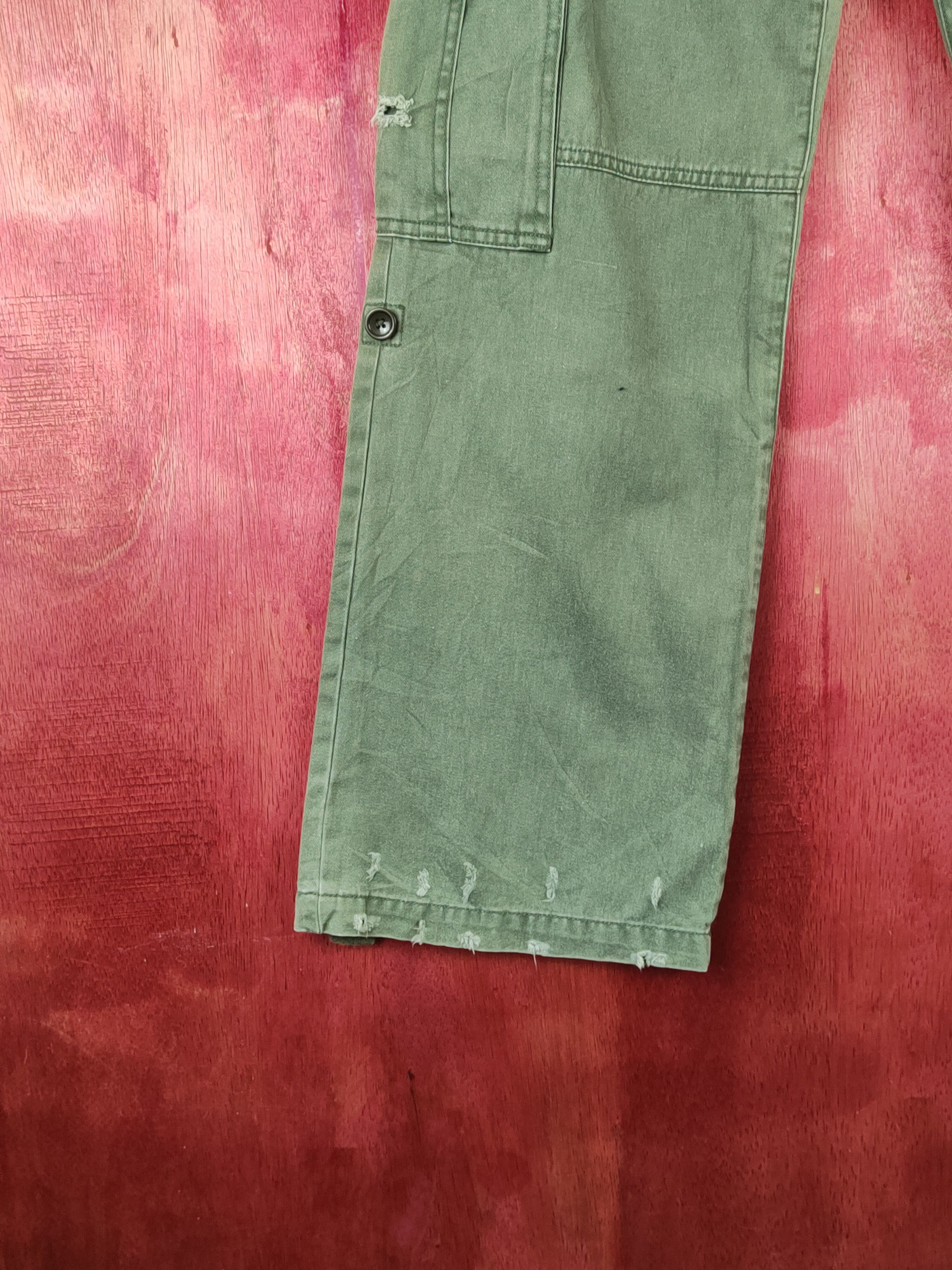 Japanese Brand Sally's Green Multipocket Tactical Cargo Pants #S2396 Size 28" / US 6 / IT 42 - 4 Thumbnail