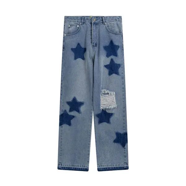 Jean VIBE Blue STARS Distressed Jeans Size US 32 / EU 48 - 3 Thumbnail