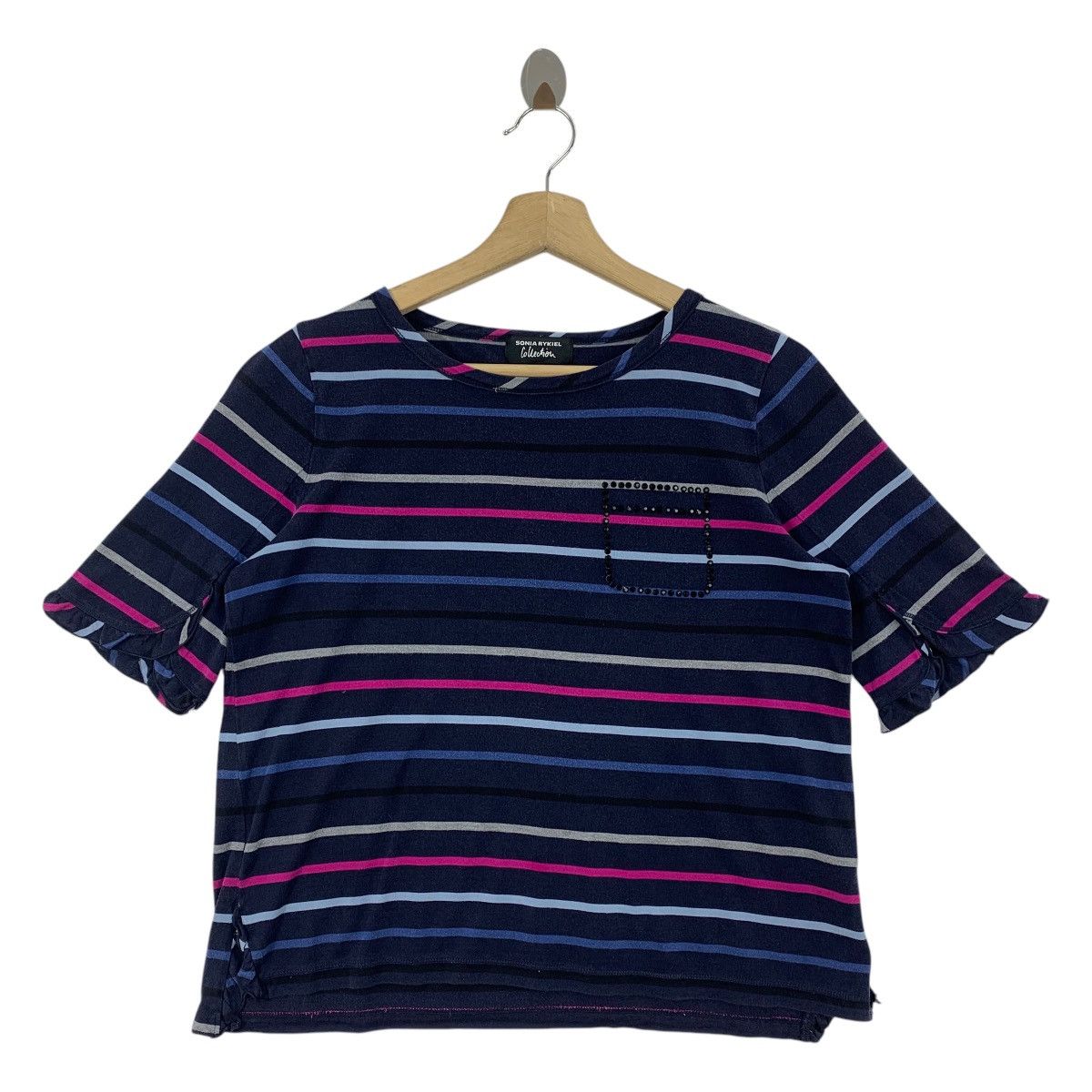 Vintage SONIA RYKIEL collection stripe women tee
