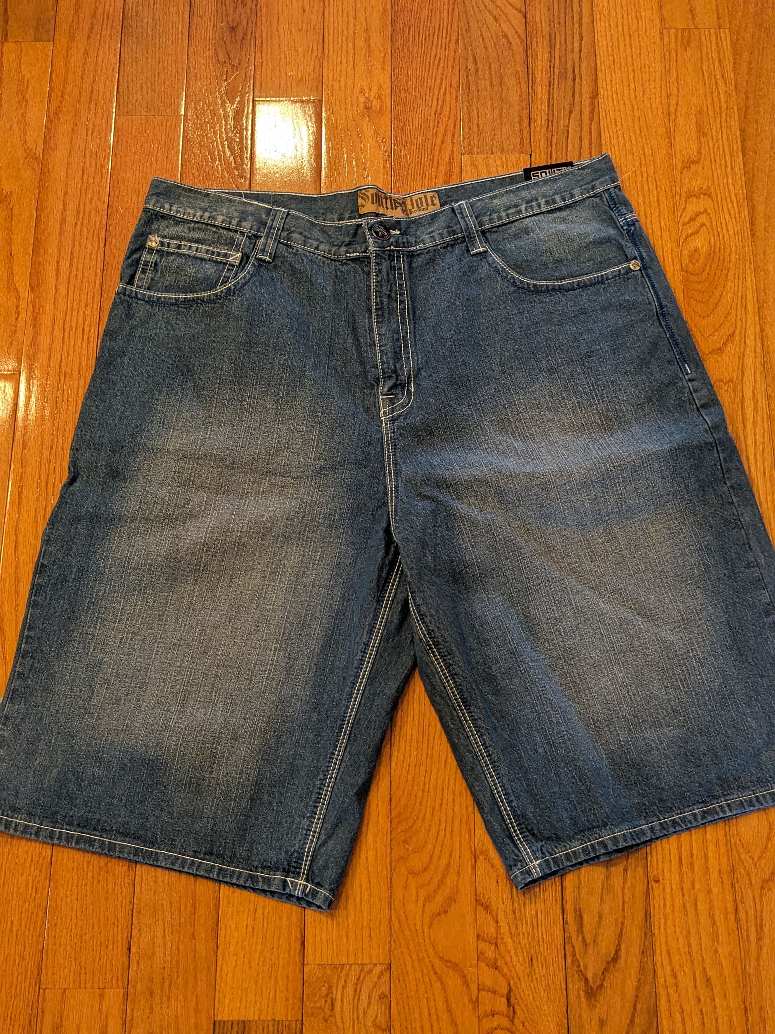 Southpole × Vintage Vintage Y2K SouthPole Premium Relaxed Baggy Denim Shorts Size US 44 / EU 60 - 6 Thumbnail