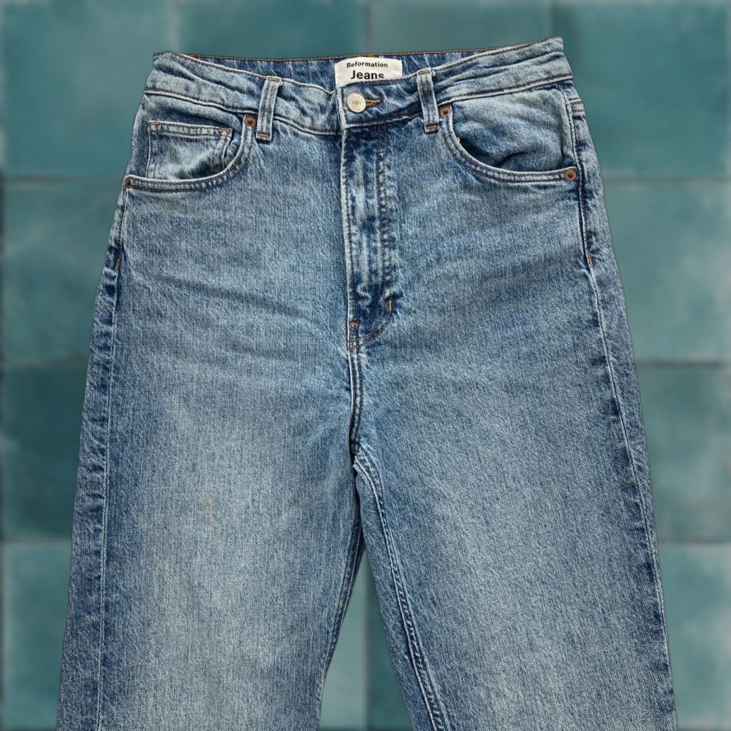 Reformation VINTAGE Reformation Jeans Womens 28 Blue Liza Ultra High Rise Straight Organic Denim Size 28" / US 6 / IT 42 - 1 Thumbnail