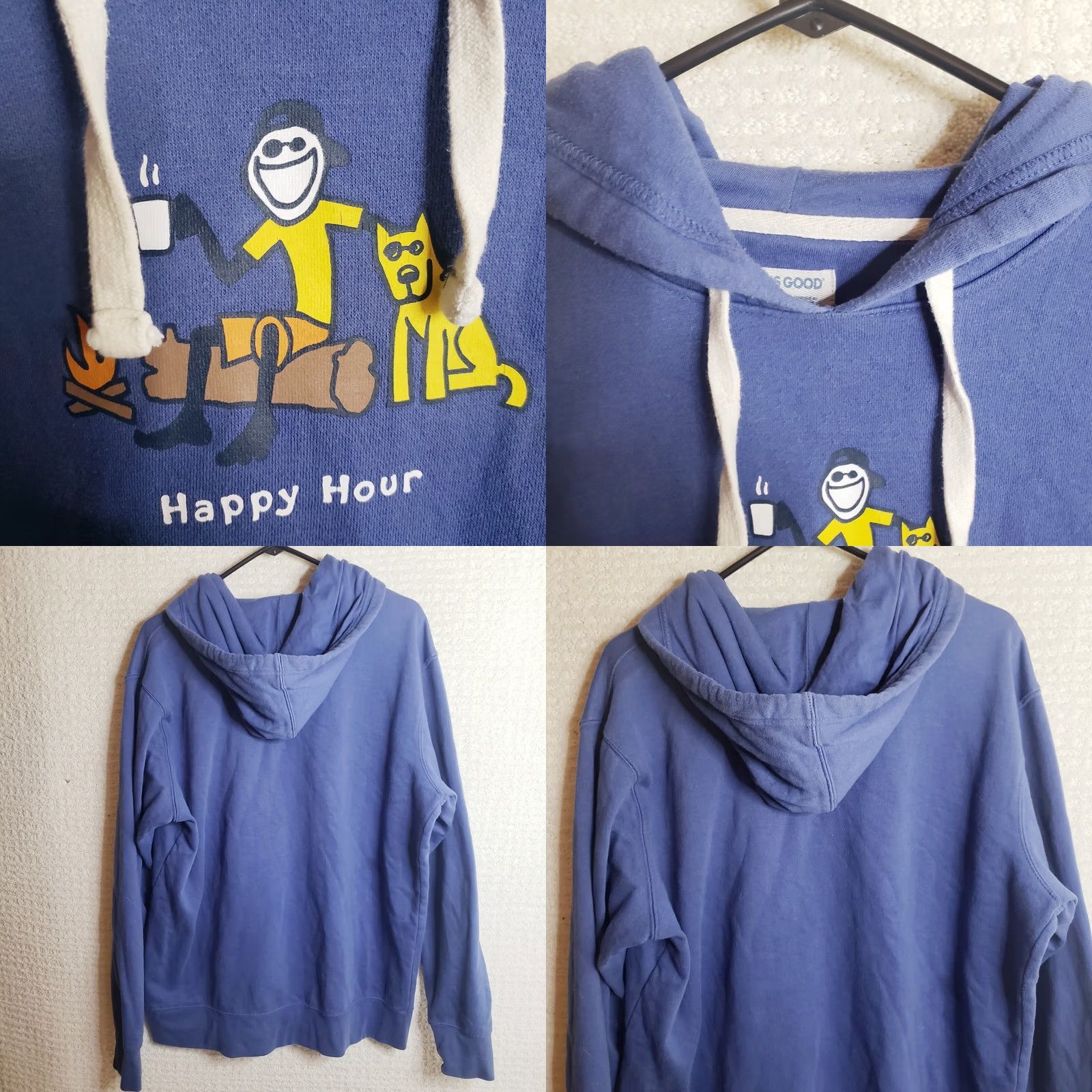 Life is Good Life is Good Hoodie Sweatshirt Blue Unisex Adults L Size US L / EU 52-54 / 3 - 8 Thumbnail