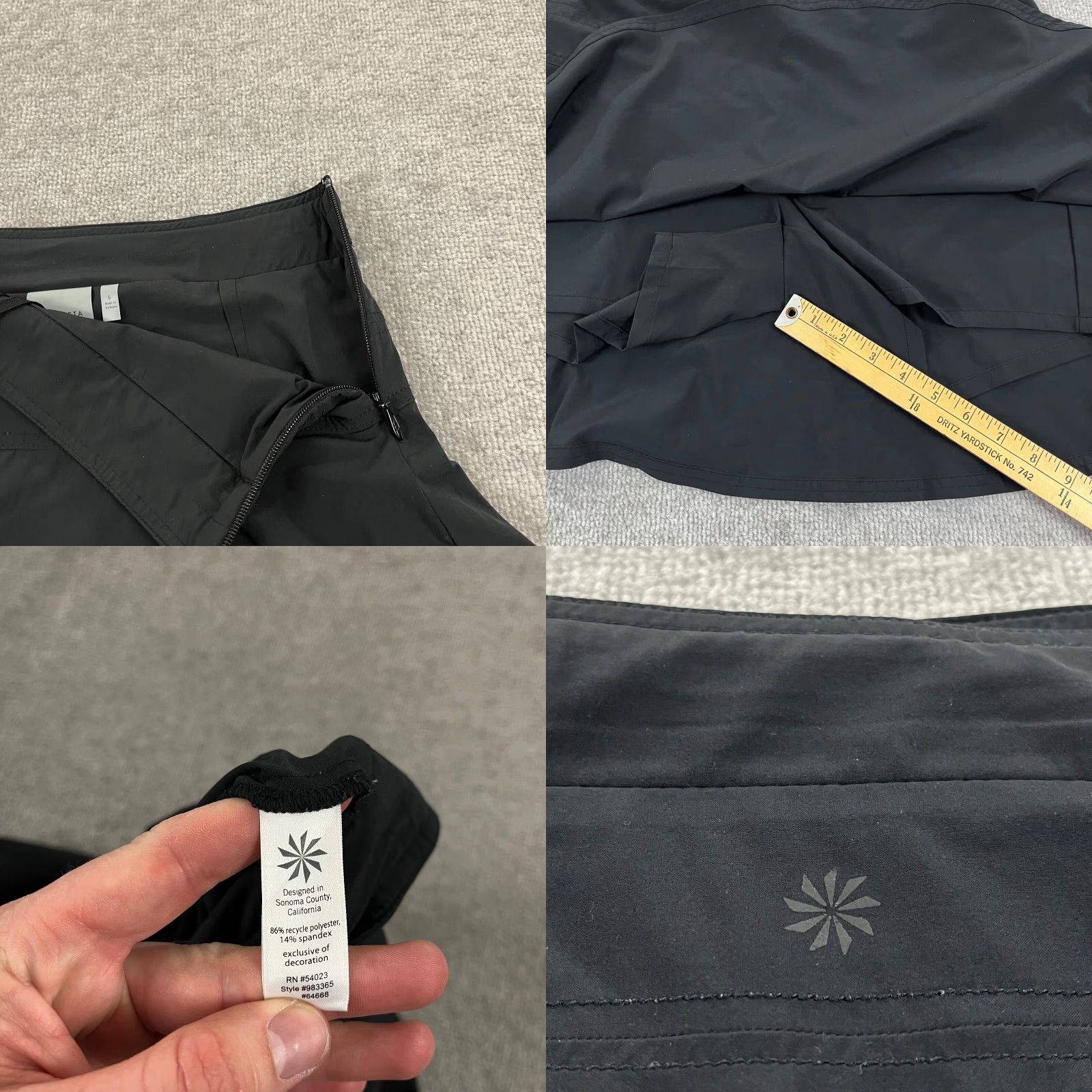 Athleta ATHLETA Skort Womens Size 6 Black Everyday Golf Tennis Lined Pockets Stretch Size ONE SIZE - 8 Thumbnail