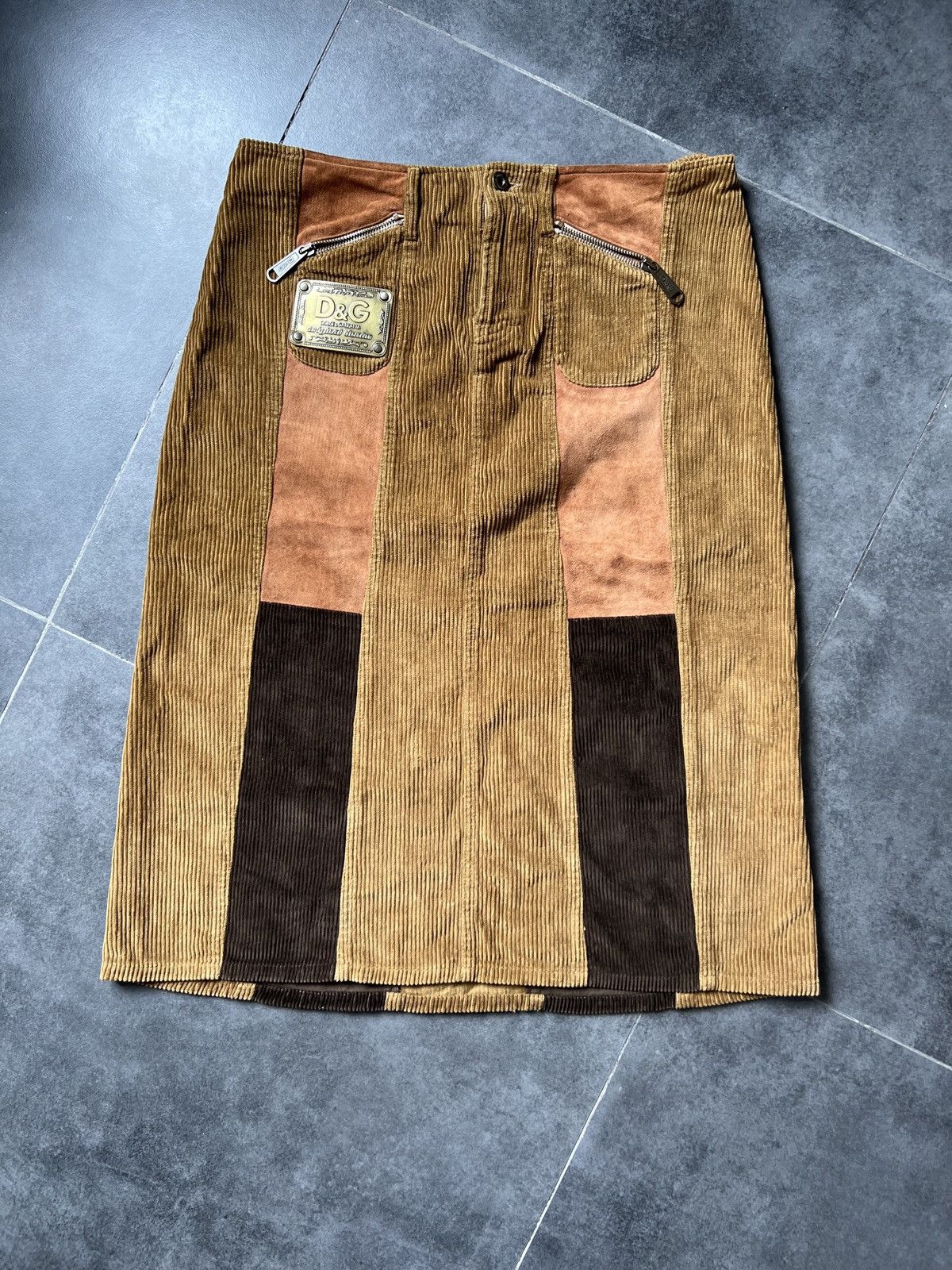 Dolce & Gabbana Vintage Dolce & Gabbana Corduroy patchwork Skirt Size 30" / US 8 / IT 44 - 2 Thumbnail