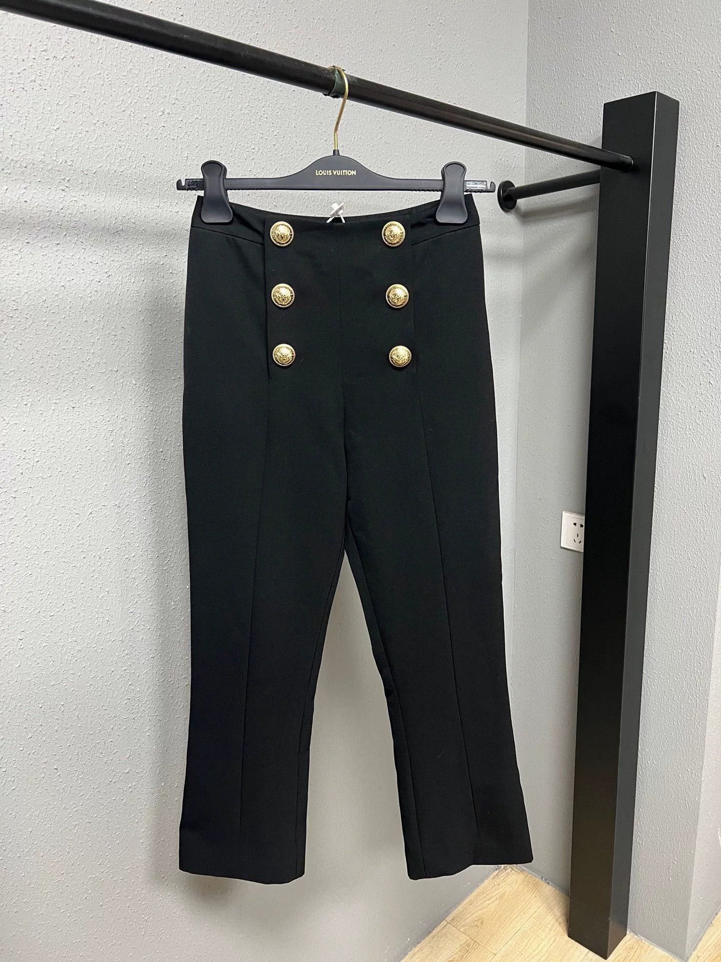 Balmain Balmain Black Gold Button Tailored Pants Size US 34 / EU 50 - 1 Thumbnail