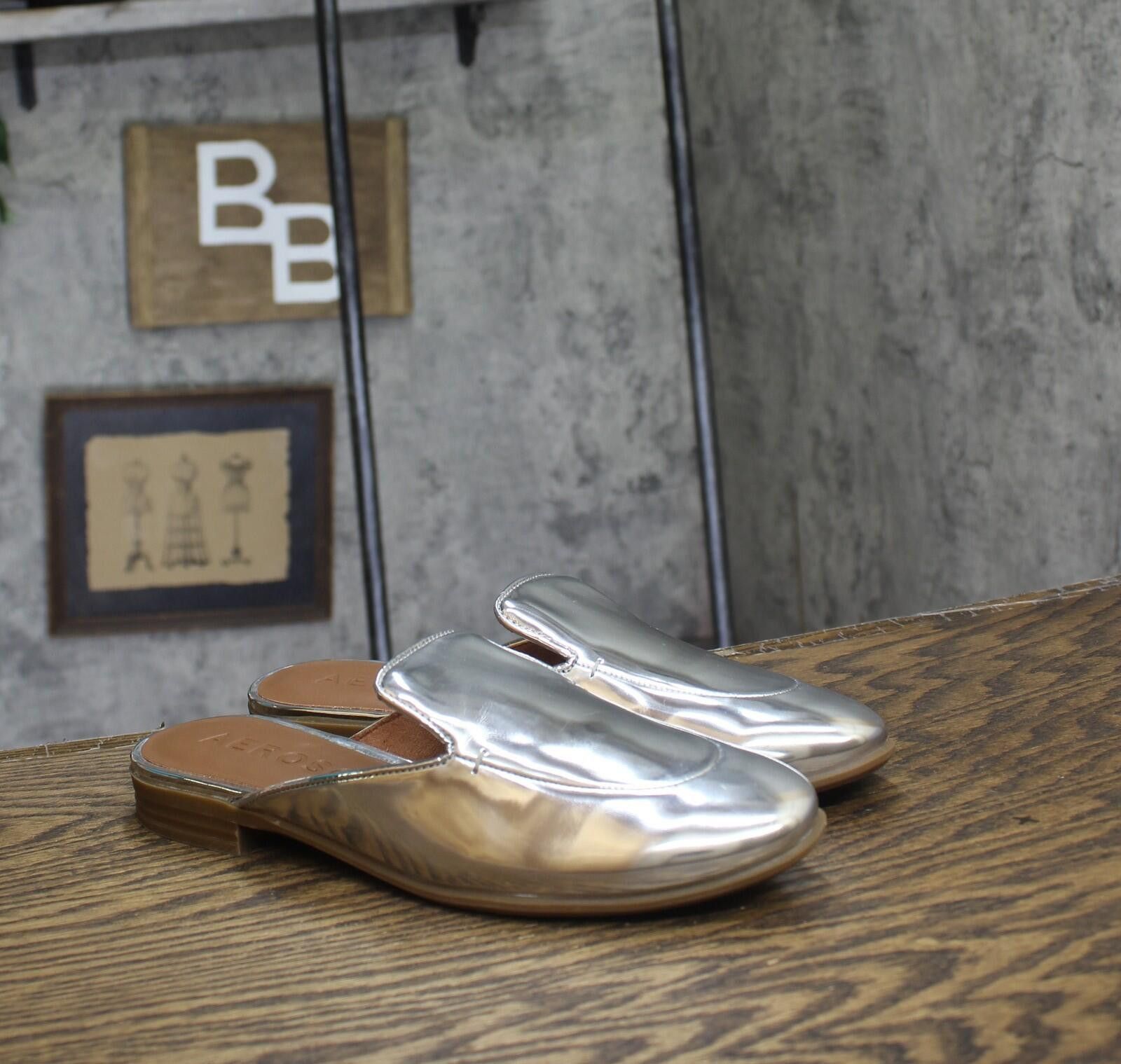 Other Nwt Aerosoles Mule Faux Leather Wilda Silver Mirror Gray 8m Size US 8 / IT 38 - 1 Thumbnail