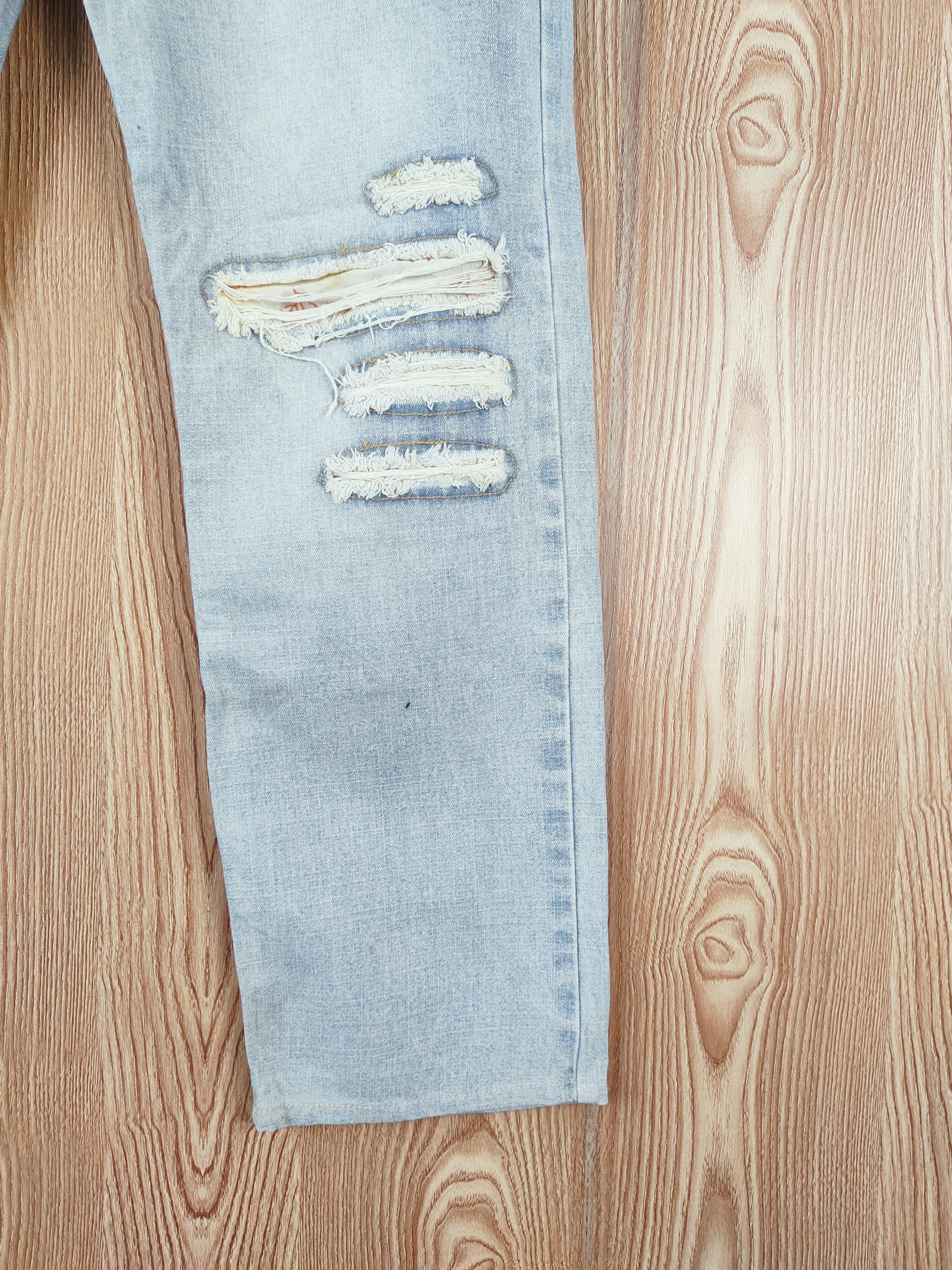 Japanese Brand Nylaus Blue Distressed Ripped Jeans #W631 Size US 33 - 6 Thumbnail