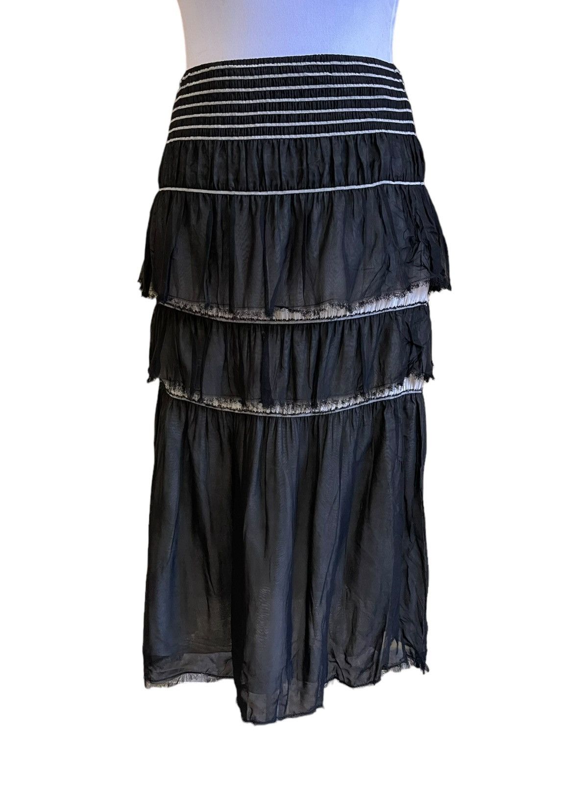 image of Japan Blue x Studio Dartisan Artisan Tulle Midi Skirt in Black, Women's (Size 26)