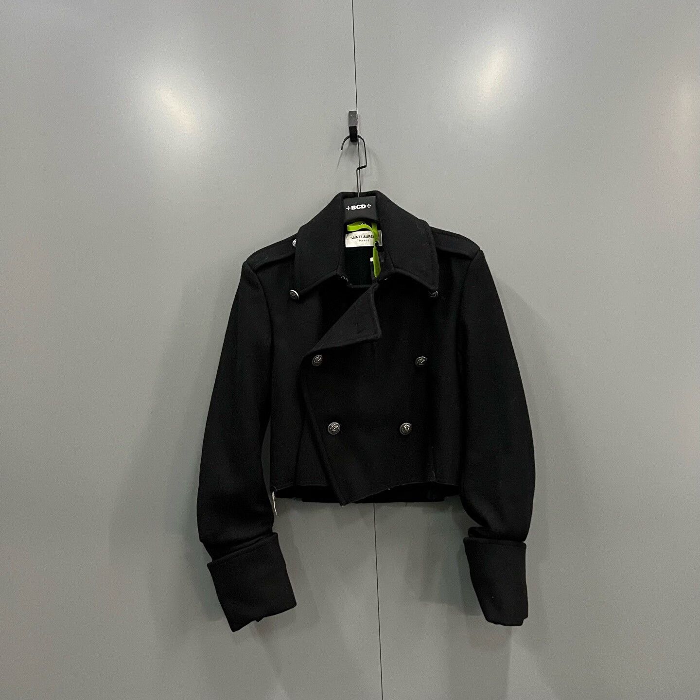 Saint Laurent Paris Saint Laurent Black Double-Breasted Cropped Jacket Size XS / US 0-2 / IT 36-38 - 1 Thumbnail