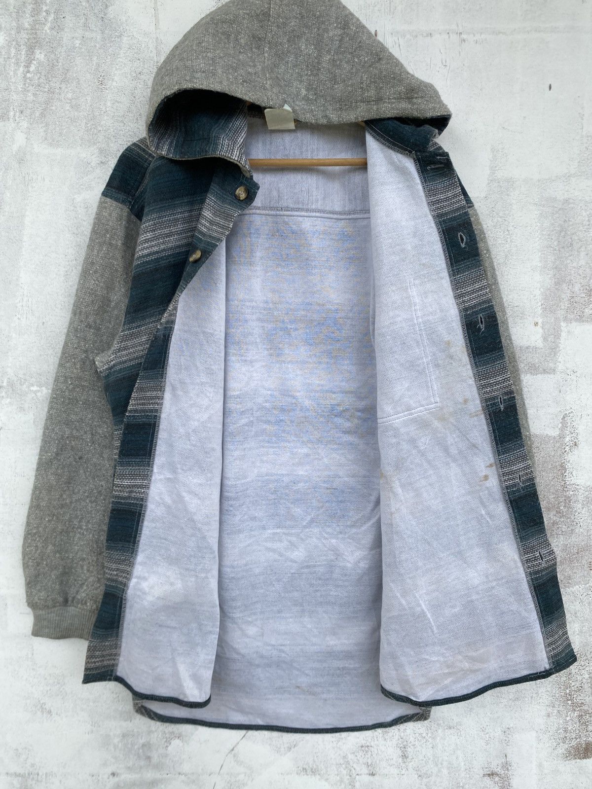 Japanese Brand AL Sports Hooded Flannel Sweat Sleeve Shirt Size US M / EU 48-50 / 2 - 4 Thumbnail