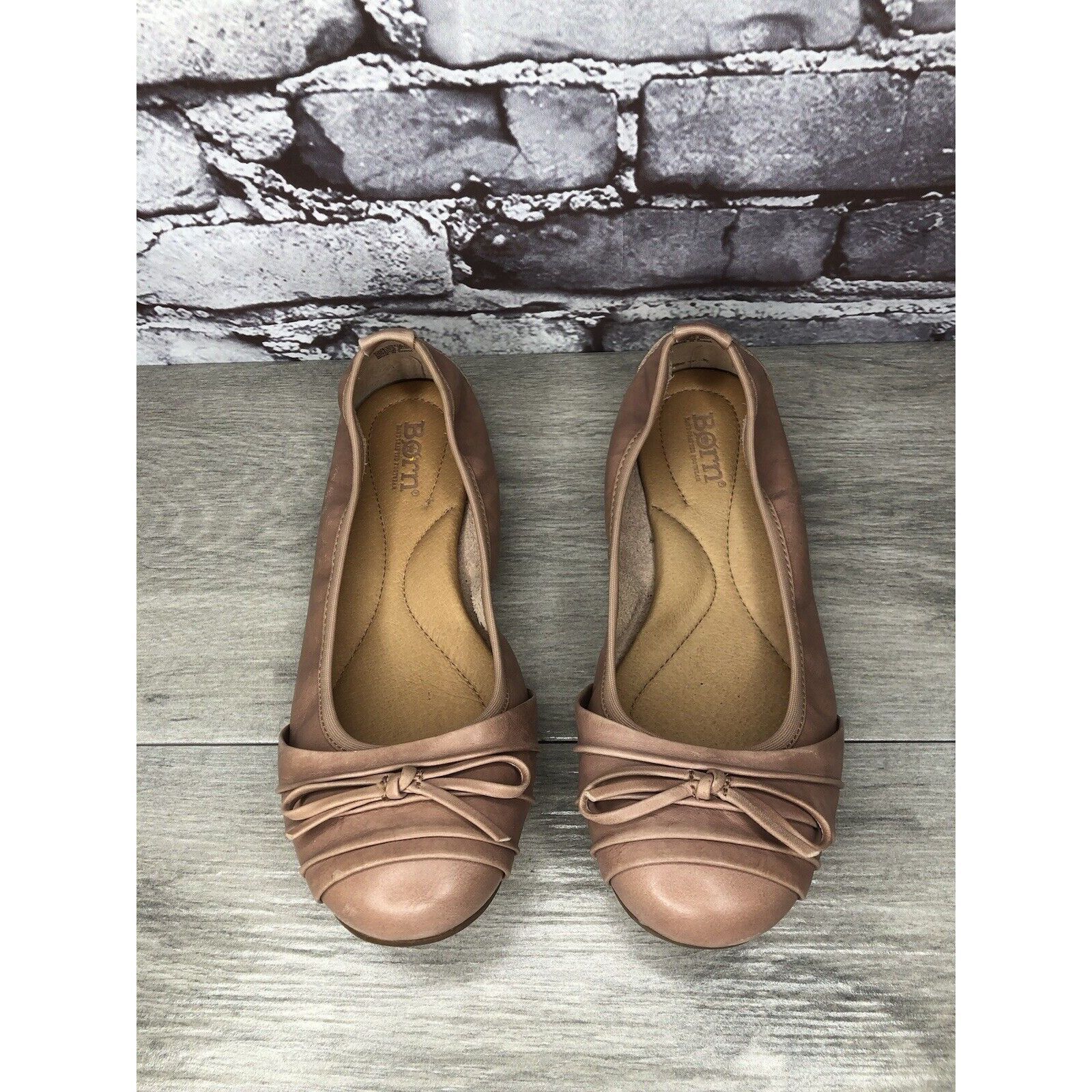 Born Born Footwear Dusty Pink Leather Casual Bow Ballet Flats Wom Size US 6.5 / IT 36.5 - 17 Thumbnail