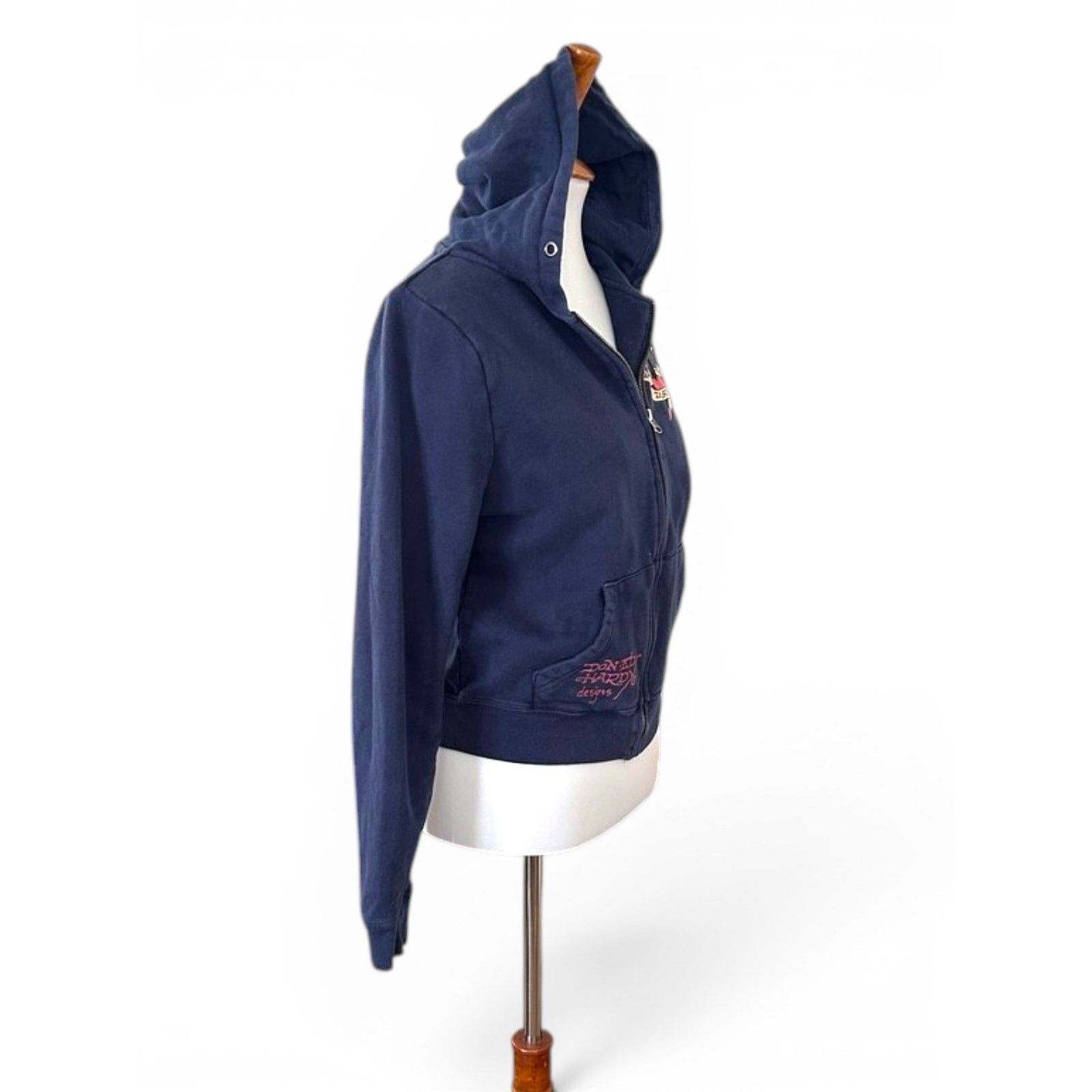 Ed Hardy Ed Hardy Christian Audigier Vintage Navy Zip Hoodie Graphic Size XS / US 0-2 / IT 36-38 - 4 Thumbnail
