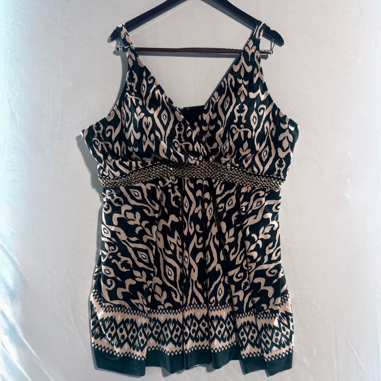 Other BloomChic Swim Dress Plus Size 26 black/biege 1 pc Swimwear Size 4XL / US 24-26 - 3 Thumbnail