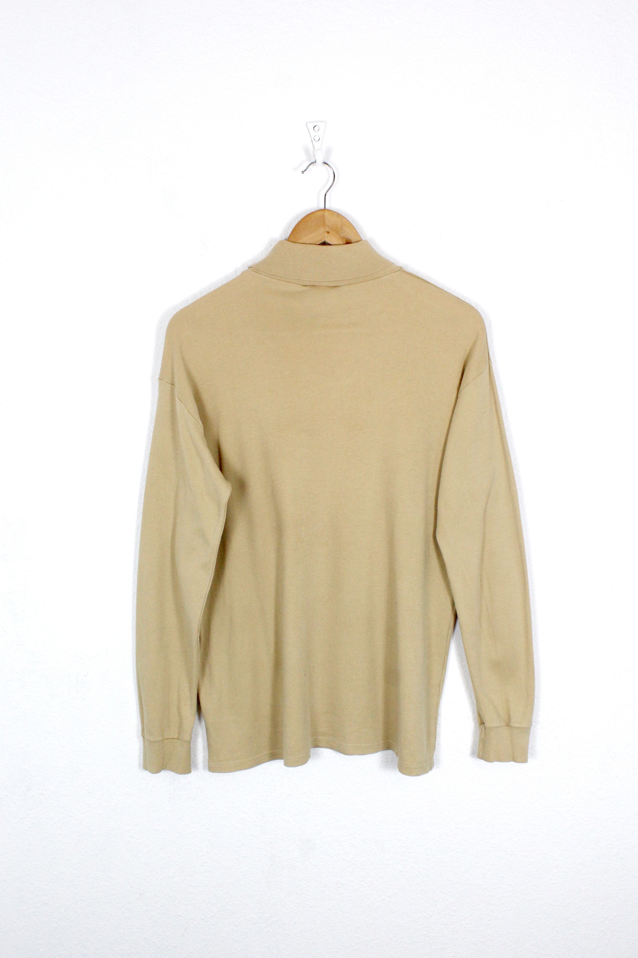 Sunspel × Vintage Vintage Sunspel Cotton Beige Turtleneck Sweater Size US L / EU 52-54 / 3 - 4 Thumbnail