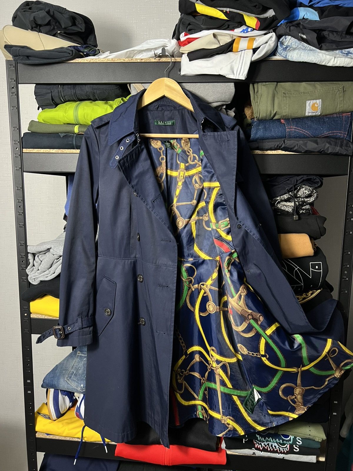 Polo Ralph Lauren 🧥 Lauren Ralph Lauren Equestrian Lined Trench Coat Navy WMNS Size S / US 4 / IT 40 - 4 Thumbnail