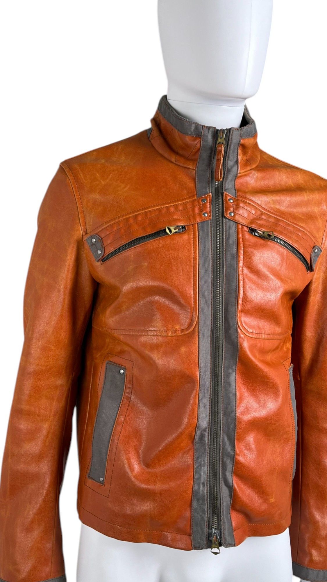 Giorgio Armani Orange PVC Wool Jacket Size US L / EU 52-54 / 3 - 4 Thumbnail