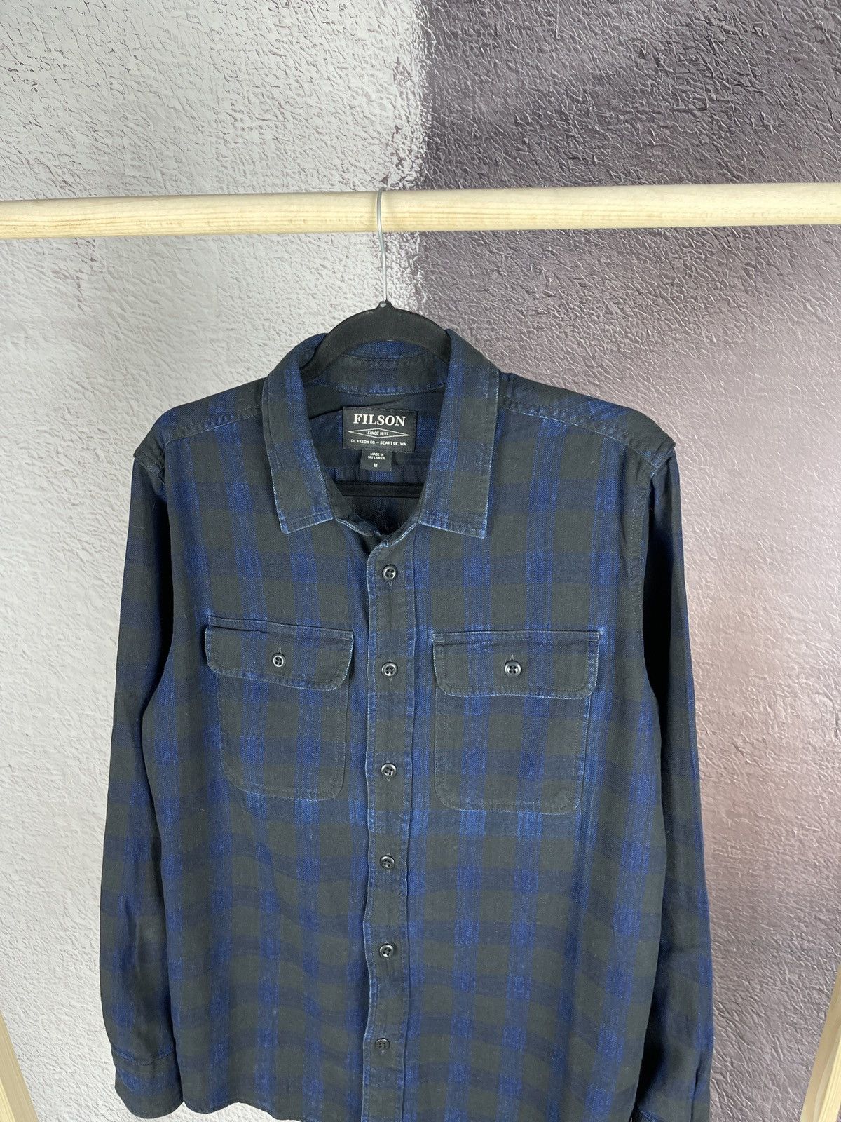 Filson Filson Indigo blue checkered flannel long sleeve shirt Size US M / EU 48-50 / 2 - 7 Thumbnail