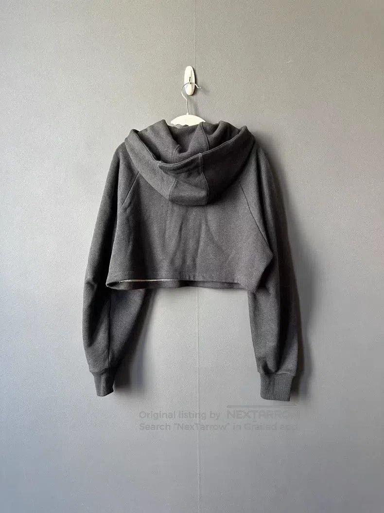 Loewe Loewe Gray leather logo short hoodie Size XS / US 0-2 / IT 36-38 - 2 Thumbnail