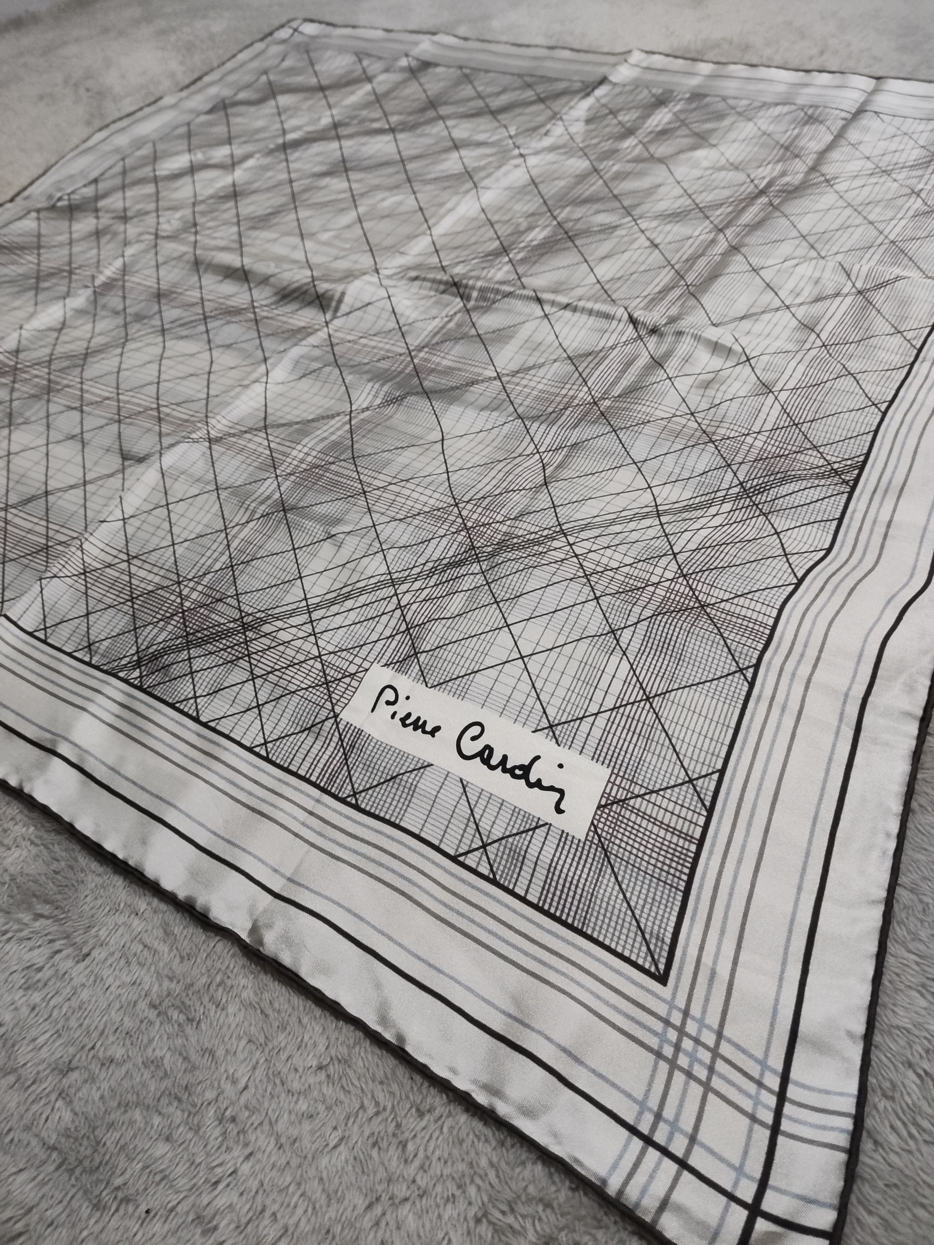 Pierre Cardin Pierre Cardin Neckerchief Black White Abstract Grid Design Size ONE SIZE - 1 Thumbnail