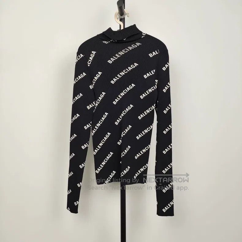Balenciaga Balenciaga Long Sleeve Knitted Sweater Size S Black Size US S / EU 44-46 / 1 - 2 Thumbnail
