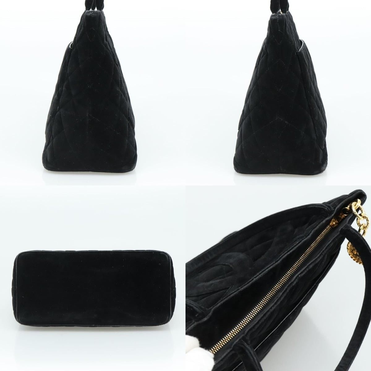 Chanel Chanel Matelasse Standard Tote Bag Velour Black CC Size ONE SIZE - 3 Thumbnail