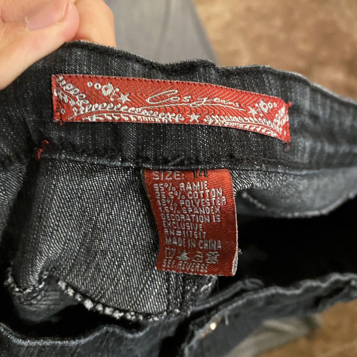 Cos Black floral print cos jeans Size 36" / US 14 / IT 50 - 2 Thumbnail