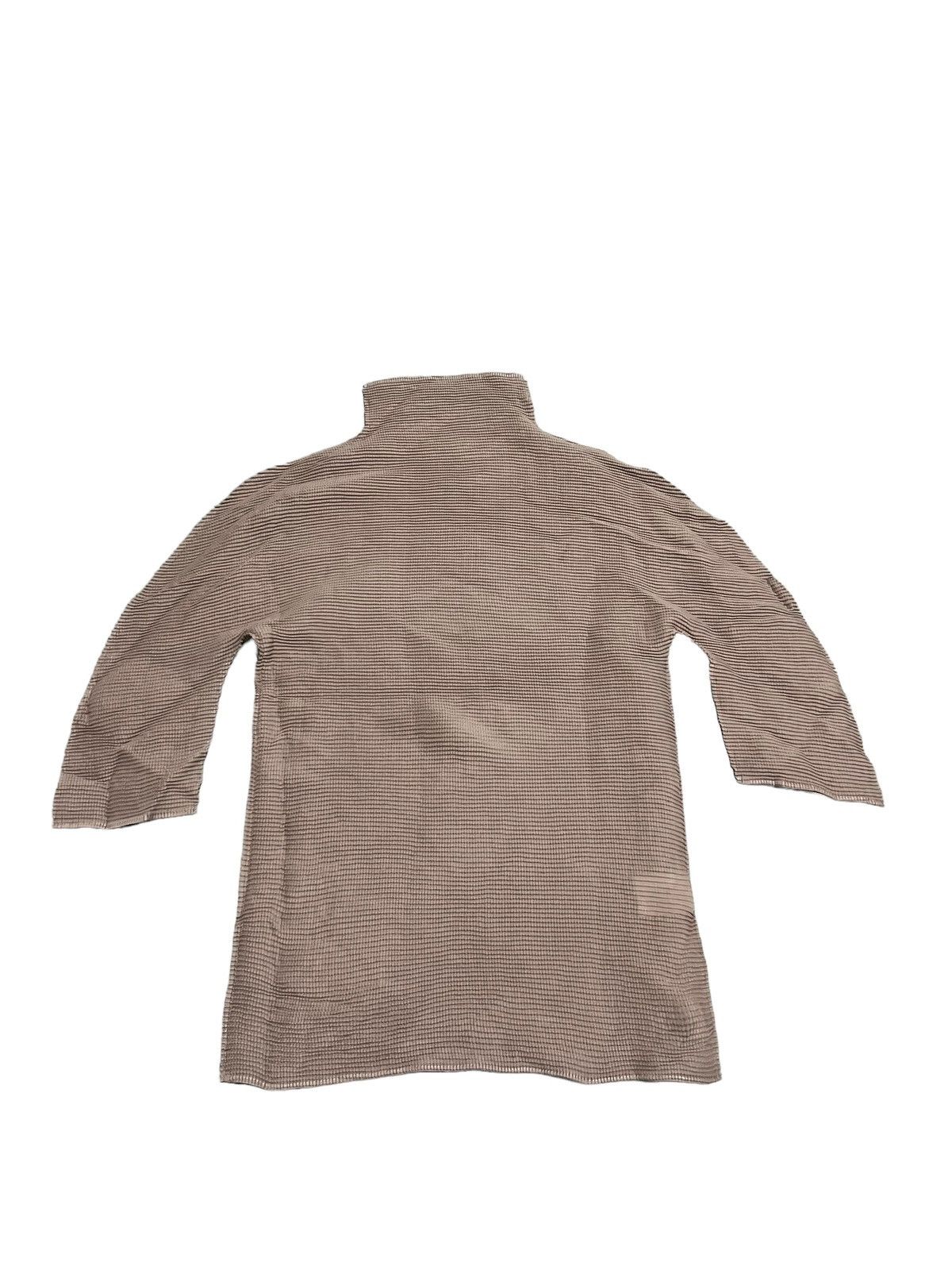 image of Issey Miyake Waffle Pleats Top Mock Neck in Brown, Men's (Size Small)