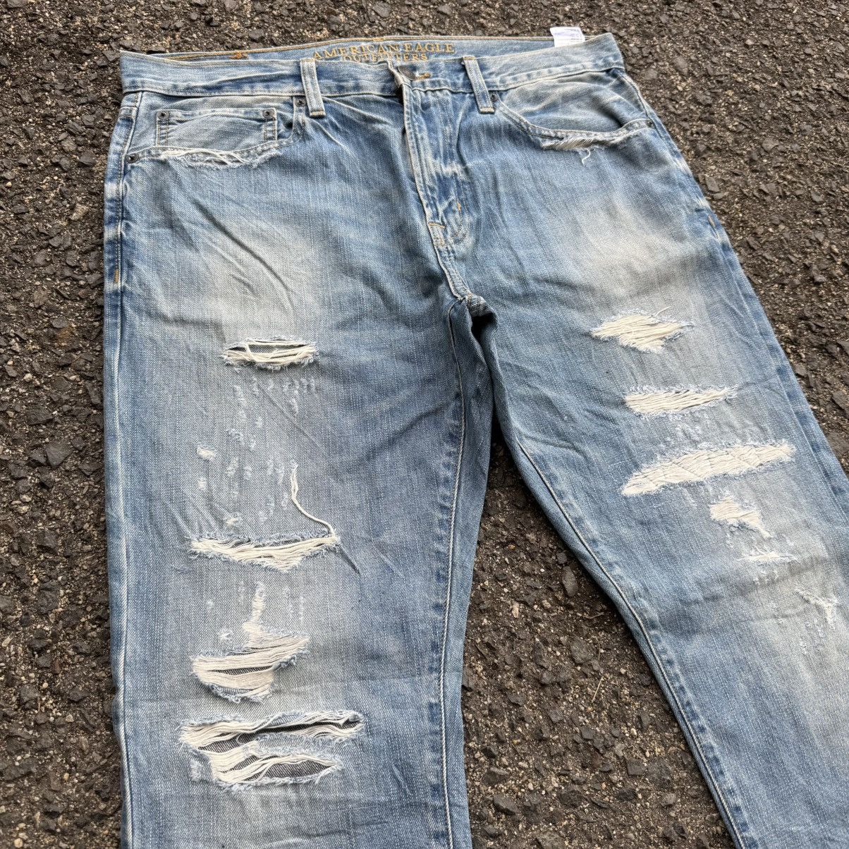 Japanese Brand VINTAGE A EAGLE SKINNY FADED RIPPEP JEAN DENIM PANTS Size US 36 / EU 52 - 5 Thumbnail