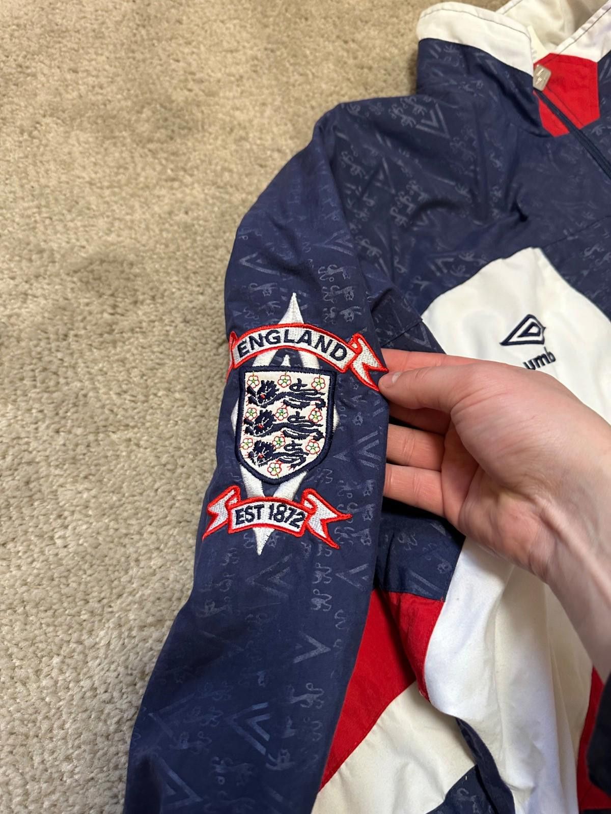Umbro National Team England 1992 Umbro VTG Football Soccer Jacket Size US L / EU 52-54 / 3 - 8 Thumbnail