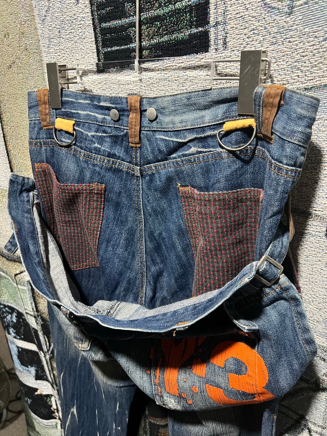 Japanese Brand DOUBLE WAIST Remake Y3 printed denim pant Size US 33 - 7 Thumbnail