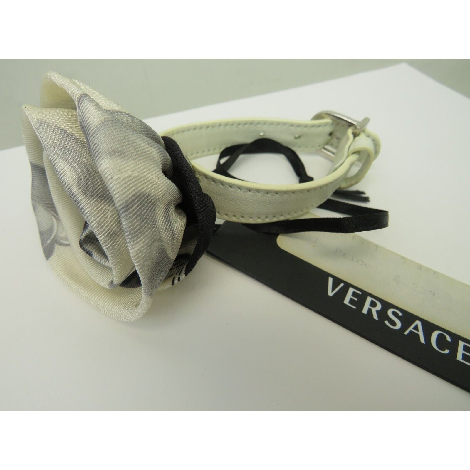 Versace VERSACE LEATHER BRACELET TEXTILE ROSE LOGO BUCKLE CLOSURE IT Size ONE SIZE - 12 Thumbnail